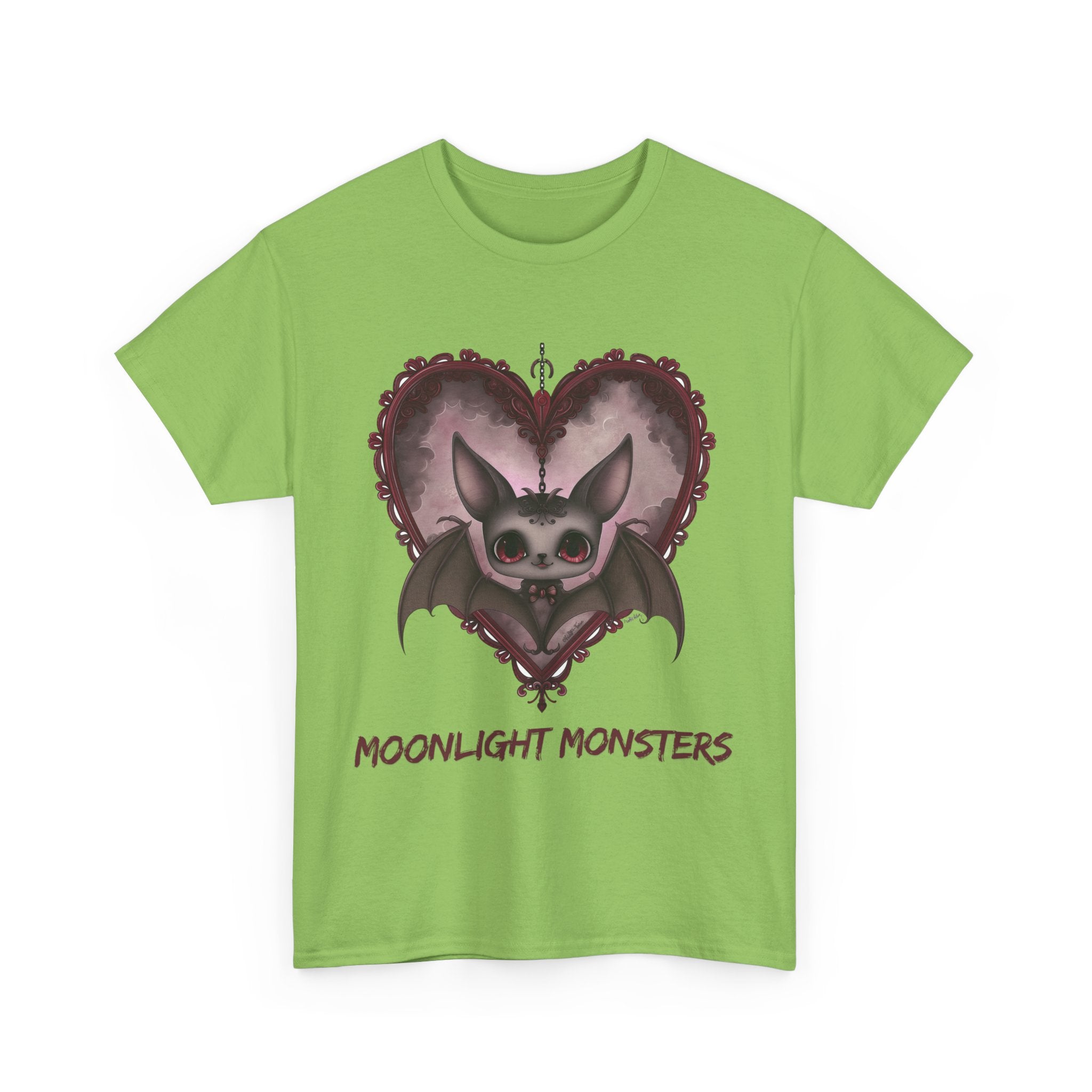 Moonlight Monsters Halloween T-Shirt - Unisex Heavy Cotton Tee for Spooky Season