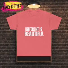 Different is Beautiful Unisex Tee, Inspirational Quote Shirt, Graphic T-Shirt, Unique Gift, Cotton Top