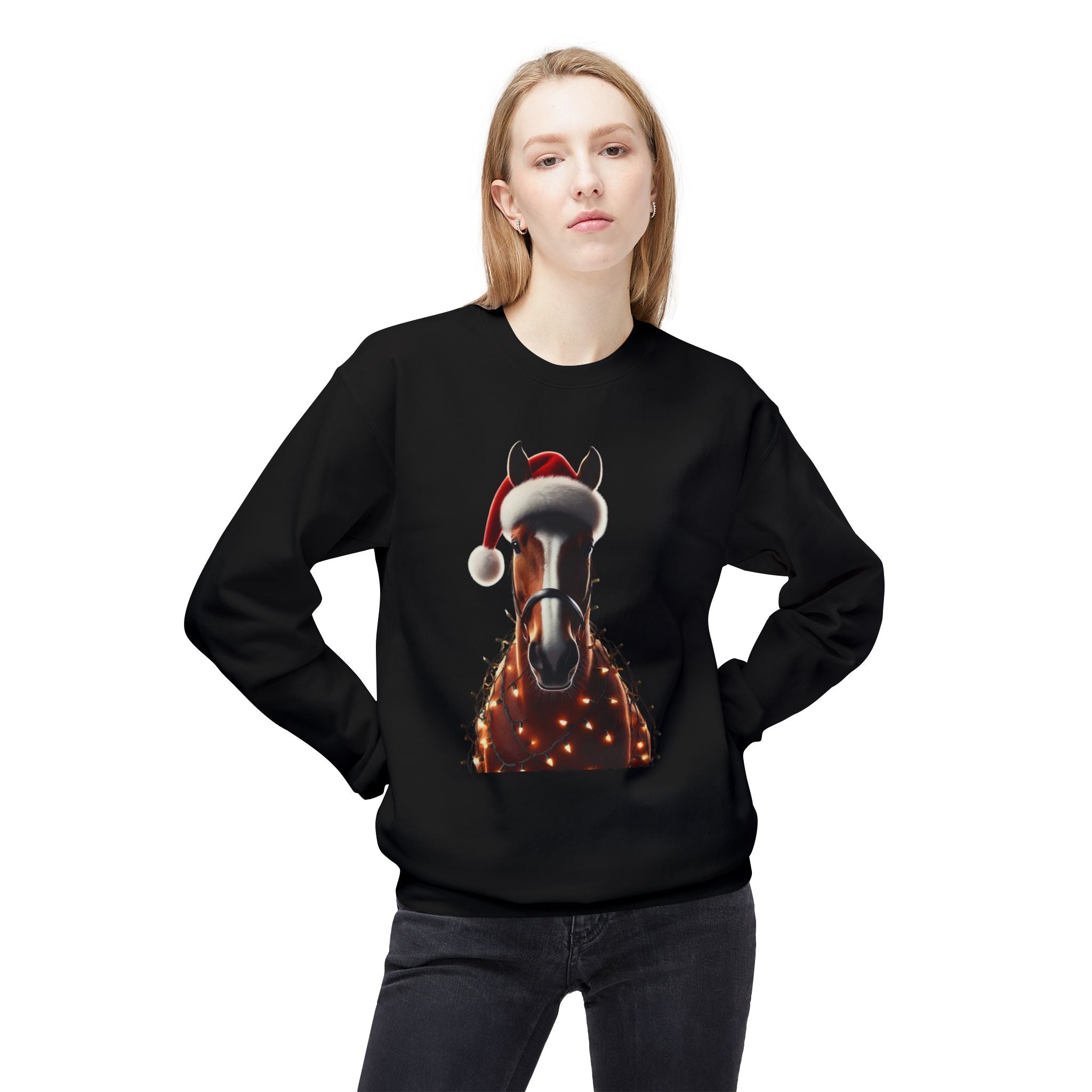 Holiday Quarter Horse - Unisex Midweight Softstyle Fleece Crewneck Sweatshirt