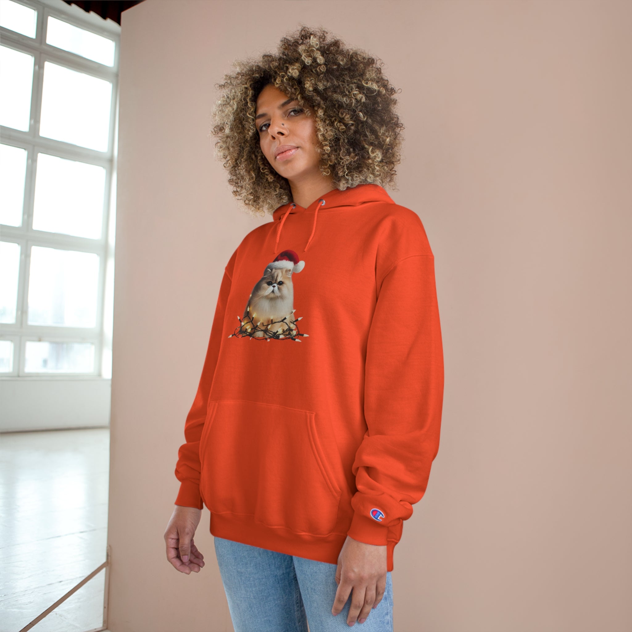 Christmas Persian Cat - Champion Hoodie