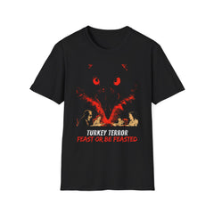 Head: Unisex Softstyle T-Shirt - Turkey Terror Feast or Be Feasted