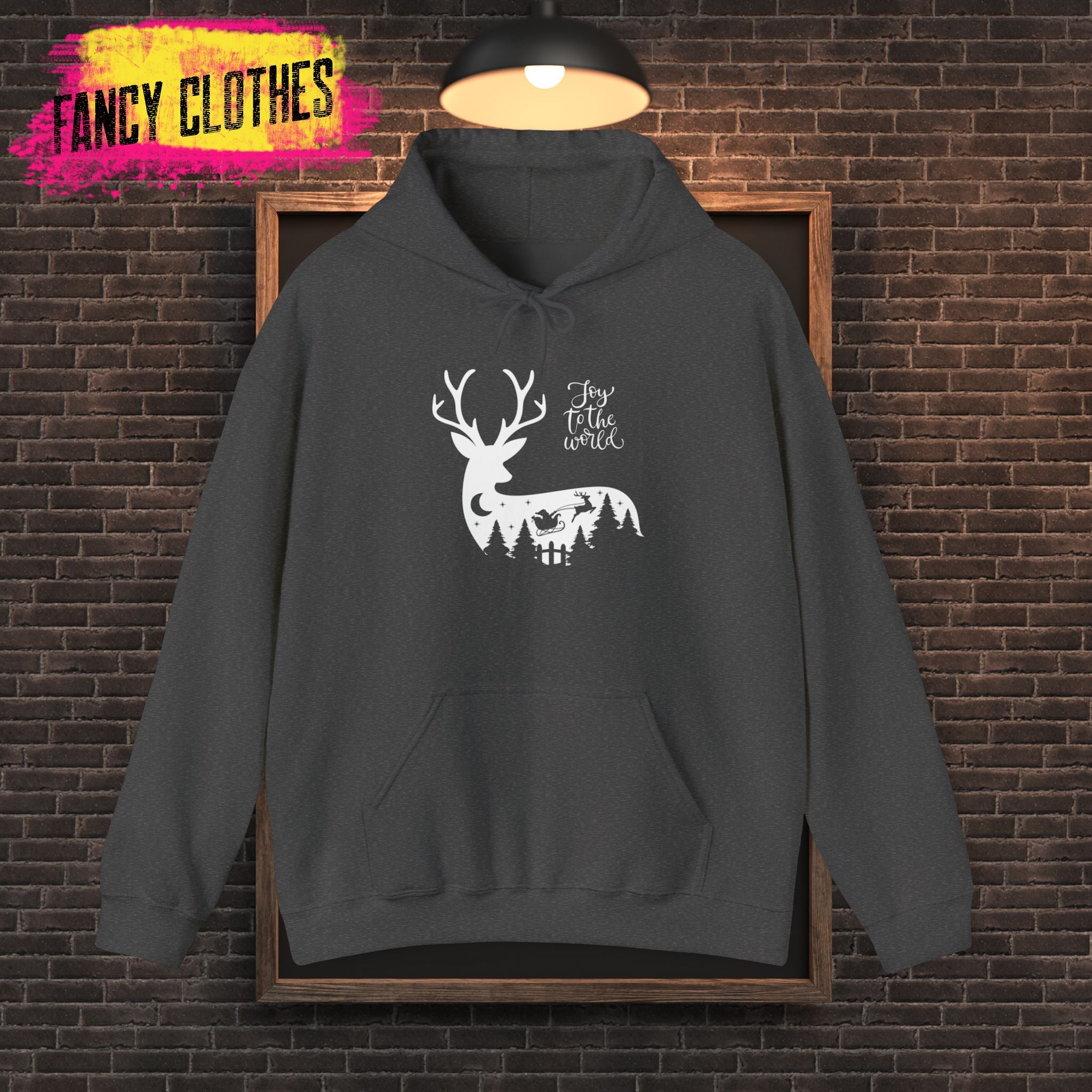 Christmas Joy Reindeer Hoodie, Holiday Winter Hoodie, Xmas Gift for Family Friends, Festive Seasonal Apparel, Cozy Pullover