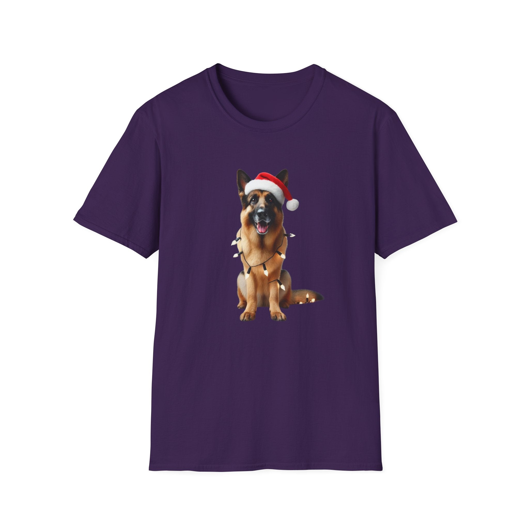 Festive German Shepherd - Unisex Softstyle T-Shirt