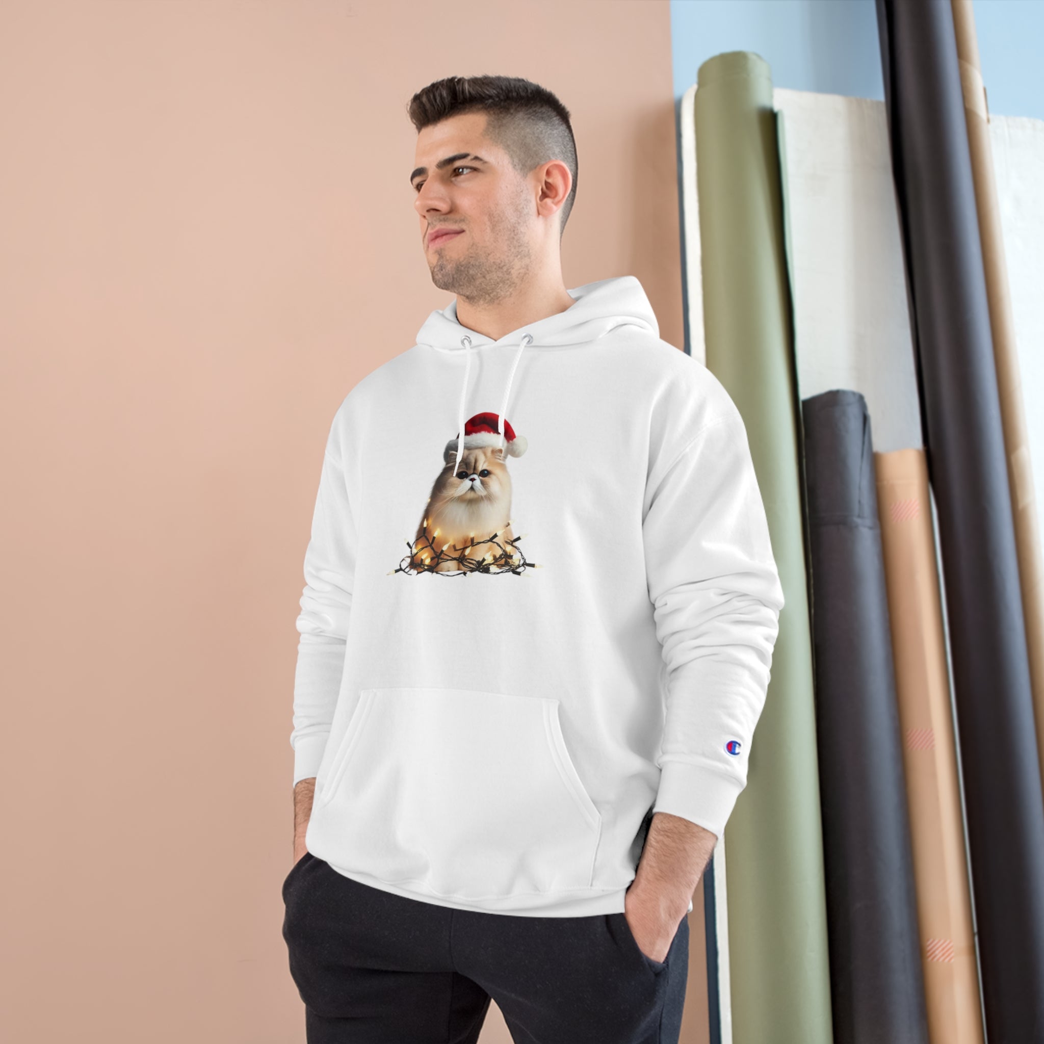 Christmas Persian Cat - Champion Hoodie