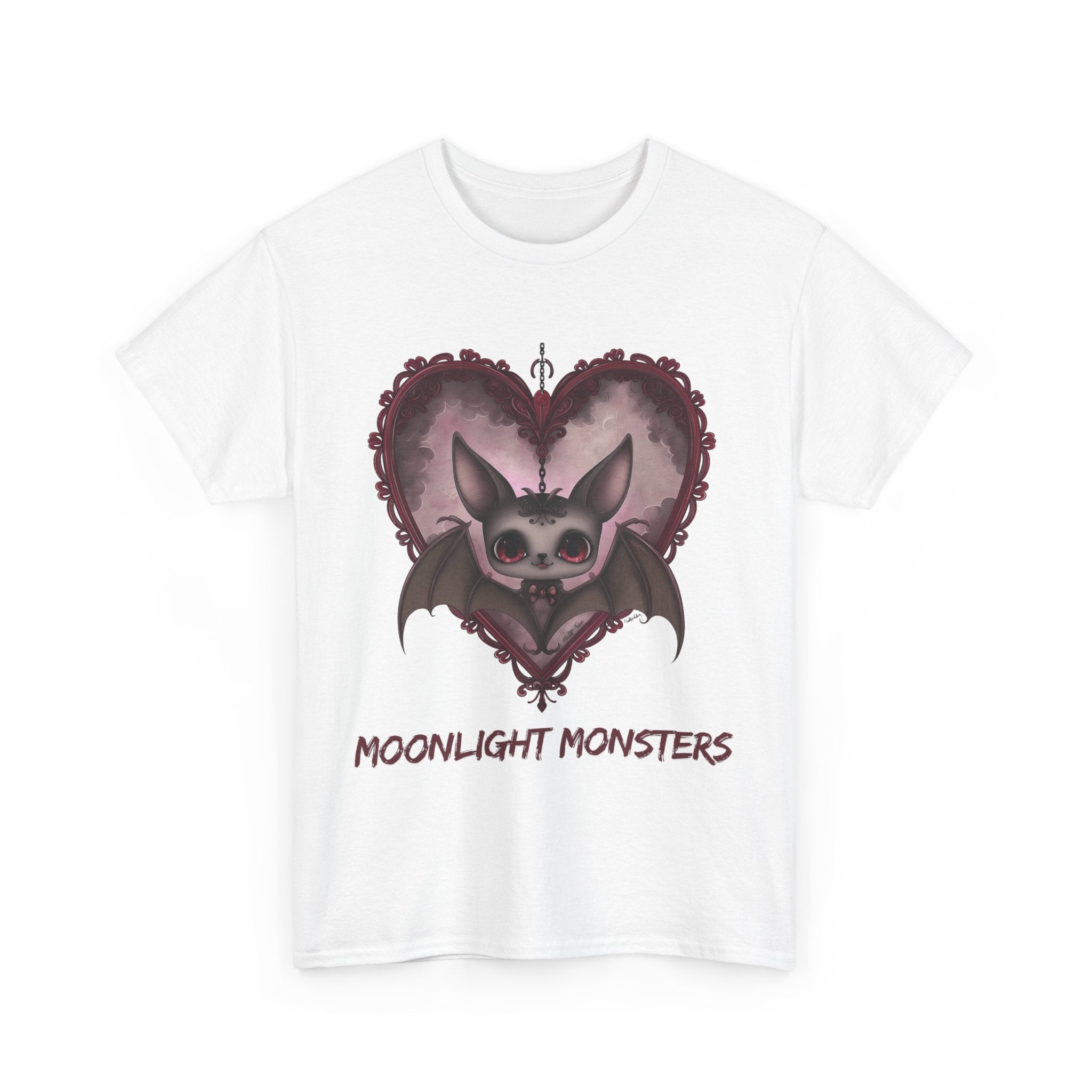 Moonlight Monsters Halloween T-Shirt - Unisex Heavy Cotton Tee for Spooky Season