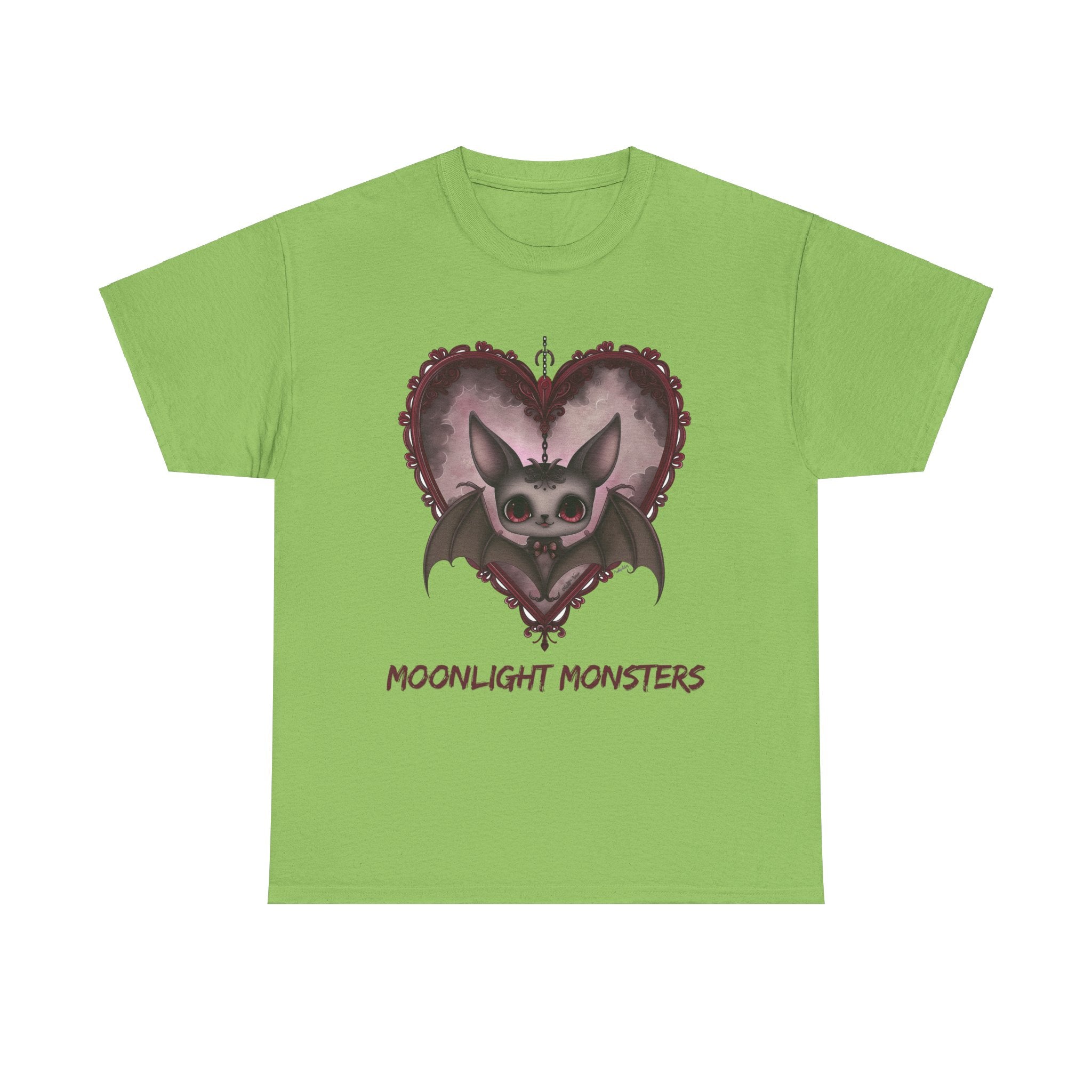 Moonlight Monsters Halloween T-Shirt - Unisex Heavy Cotton Tee for Spooky Season