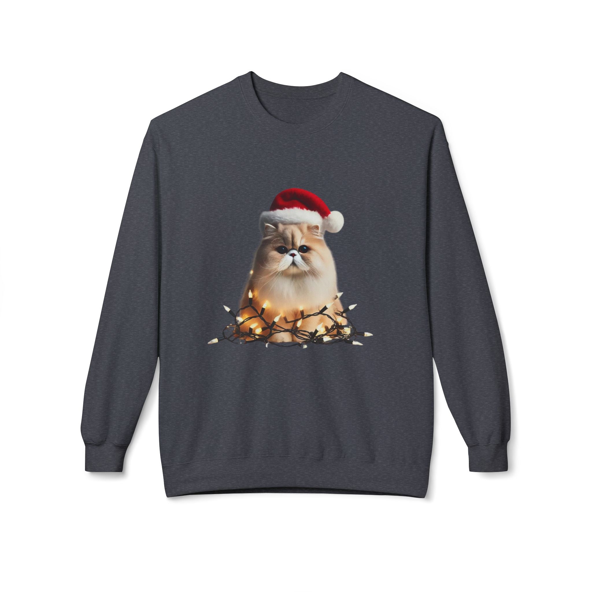 Christmas Persian Cat - Unisex Midweight Softstyle Fleece Crewneck Sweatshirt