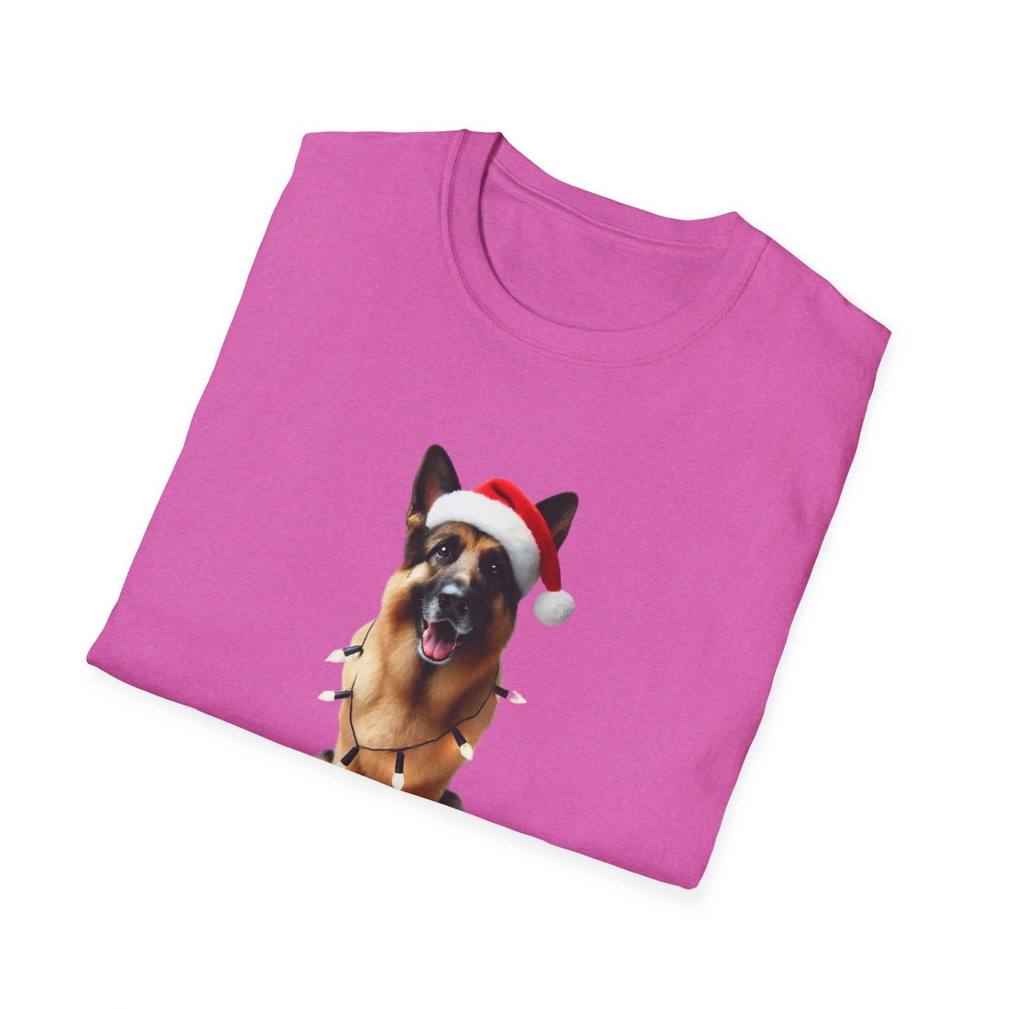 Festive German Shepherd - Unisex Softstyle T-Shirt