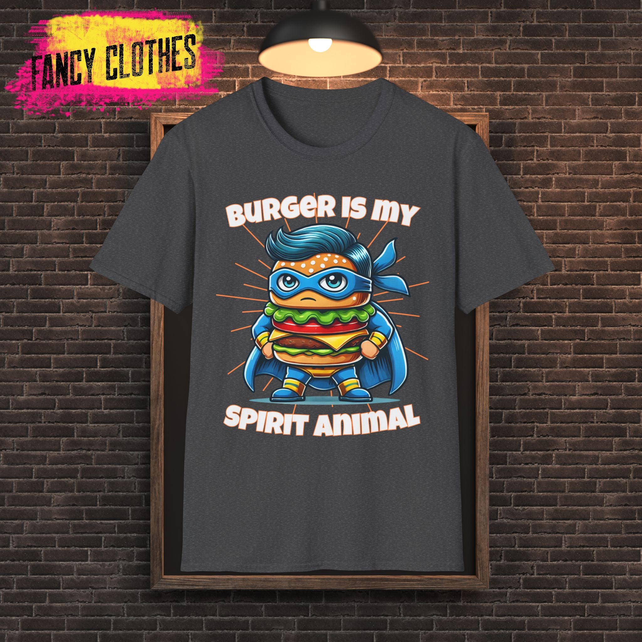 Funny Burger Spirit Animal Unisex T-Shirt, Hamburger Lover Tee, Fast Food Shirt, Foodie Gift, Humorous Graphic Tee