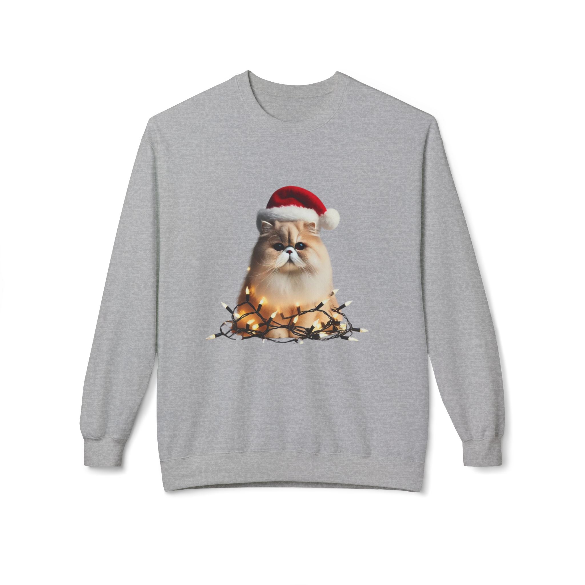 Christmas Persian Cat - Unisex Midweight Softstyle Fleece Crewneck Sweatshirt