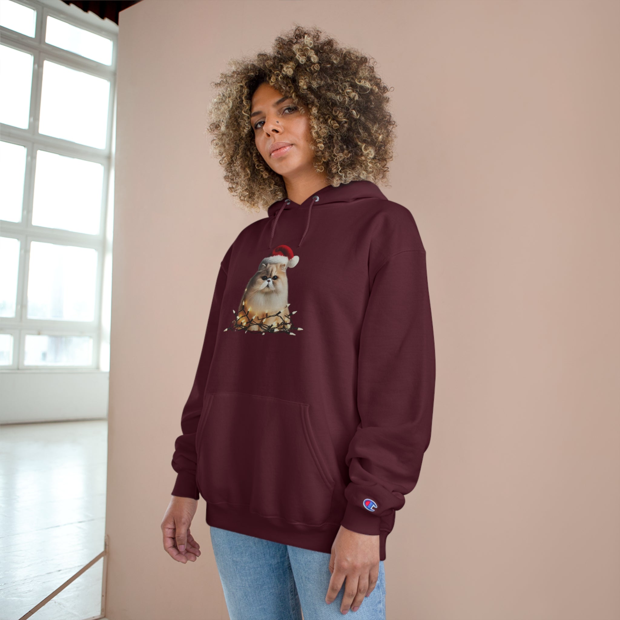 Christmas Persian Cat - Champion Hoodie