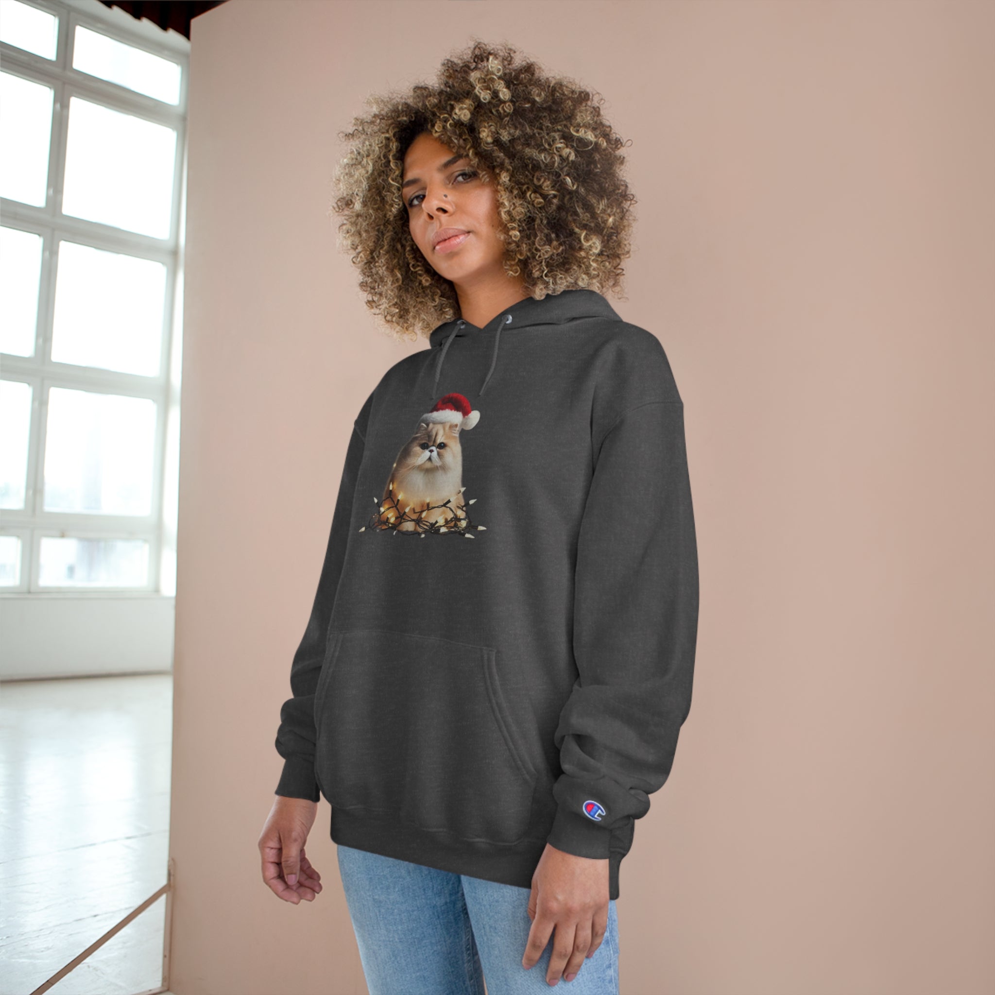 Christmas Persian Cat - Champion Hoodie