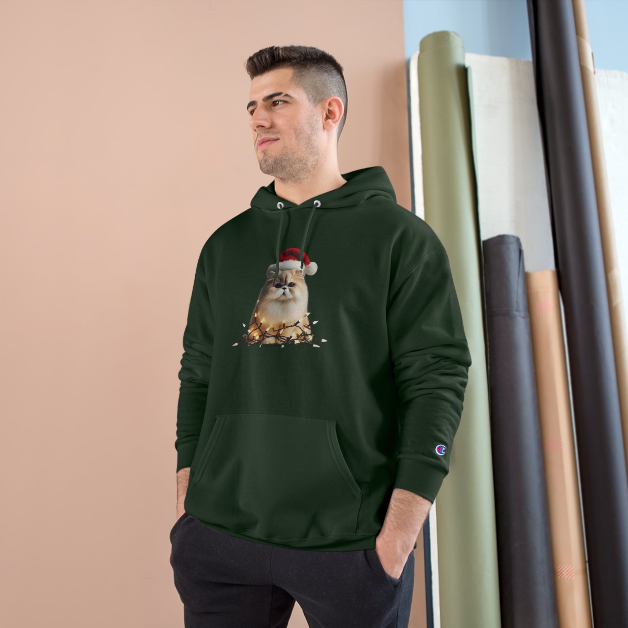 Christmas Persian Cat - Champion Hoodie