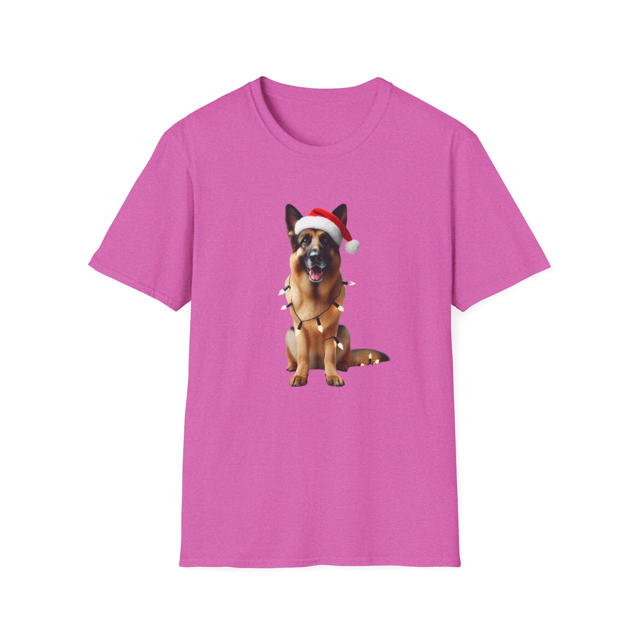 Festive German Shepherd - Unisex Softstyle T-Shirt