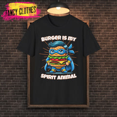 Funny Burger Spirit Animal Unisex T-Shirt, Hamburger Lover Tee, Fast Food Shirt, Foodie Gift, Humorous Graphic Tee