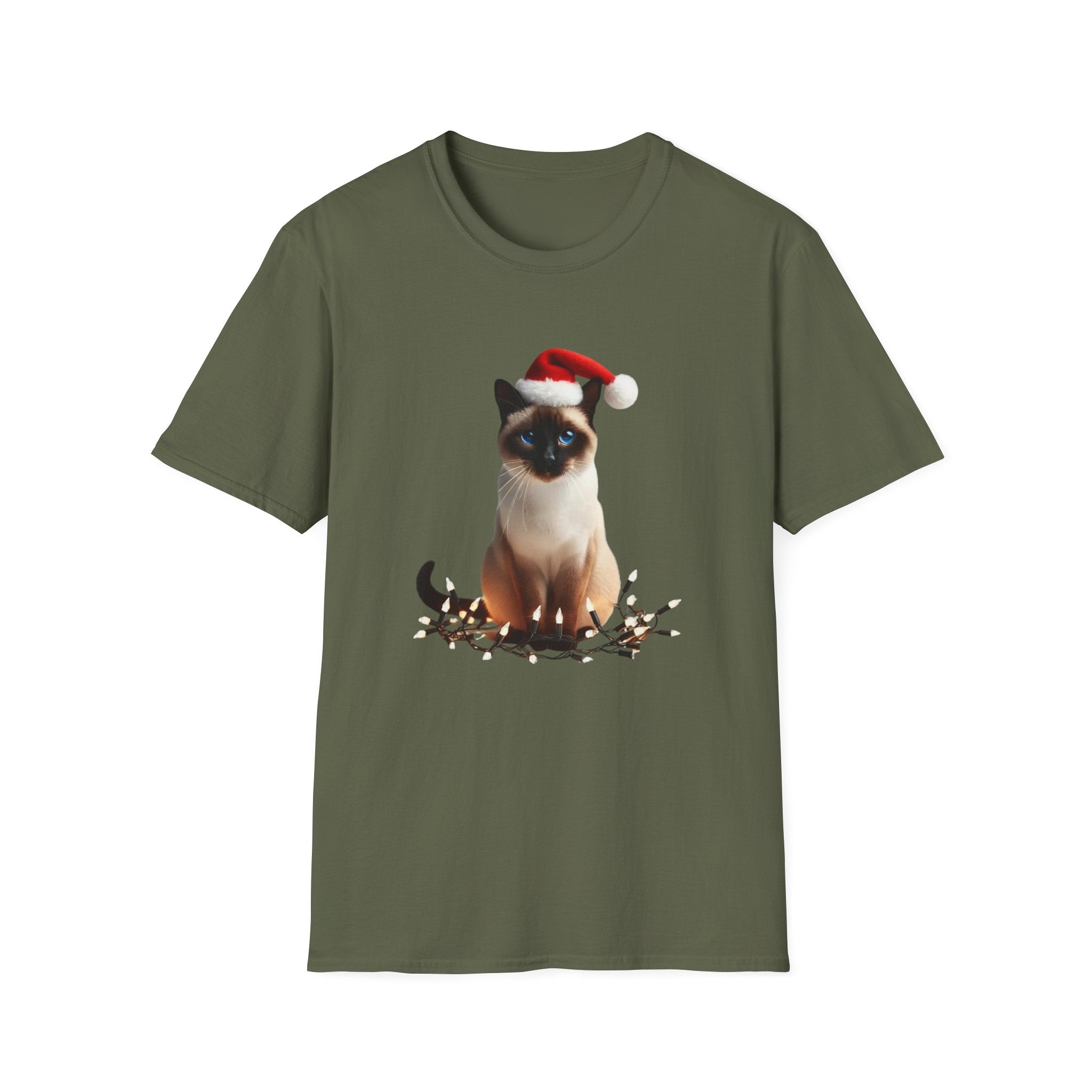 Holiday Siamese Cat - Unisex Softstyle T-Shirt