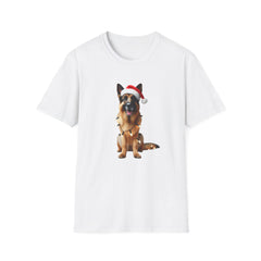 Festive German Shepherd - Unisex Softstyle T-Shirt