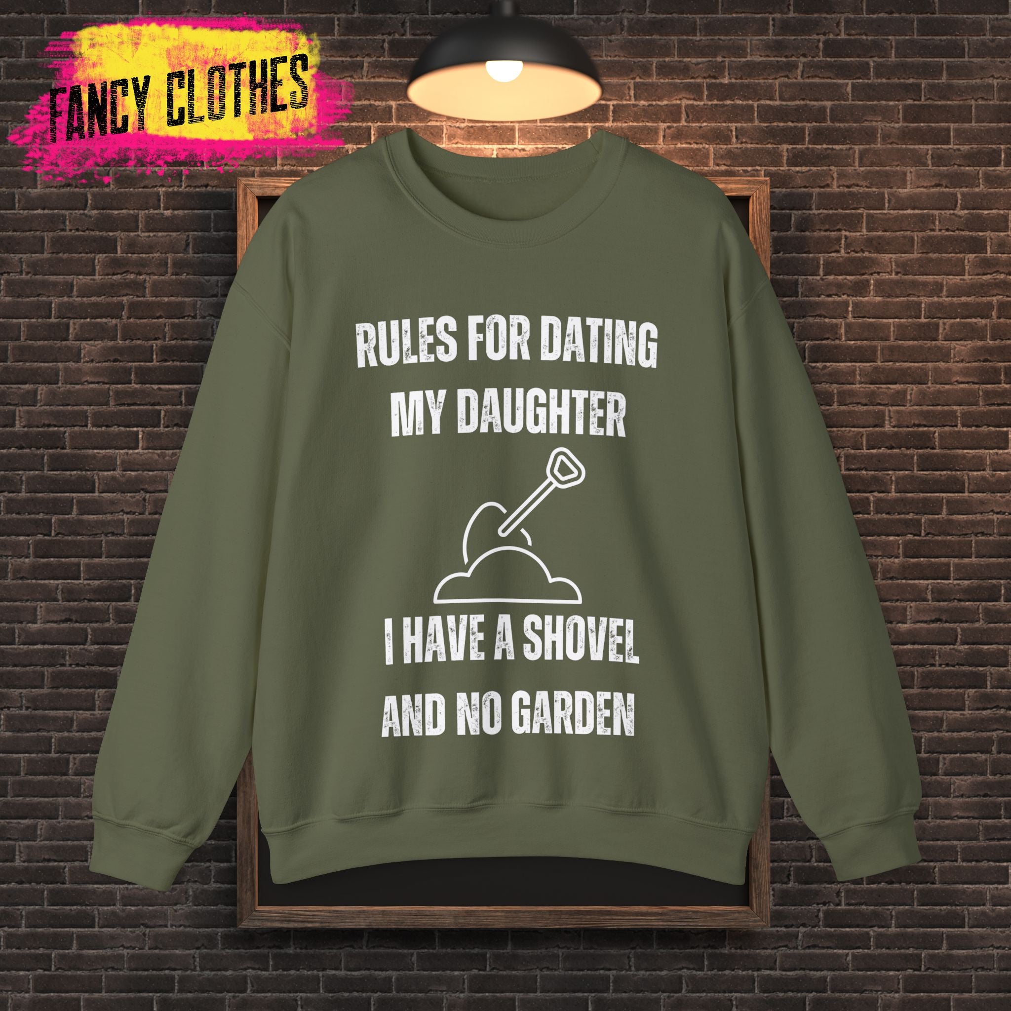 Funny Quotes Unisex Sweatshirt, Bold Lines Crewneck Jumper, Dating My Daughter is Difficult, Gift for Dad, Father's Day Present