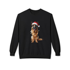 Festive German Shepherd - Unisex Midweight Softstyle Fleece Crewneck Sweatshirt