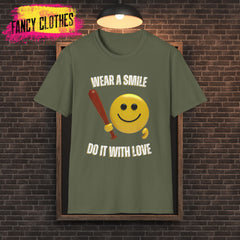 Smiley Baseball Bat Shirt - something with a statement on it