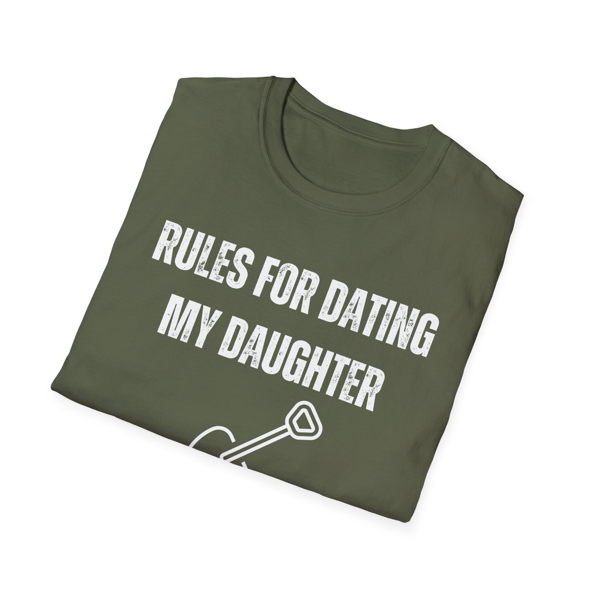 Funny Dad Shirt, Father's Day Gift, Men's Graphic Tee, Daughters Dating Humor, Dad Joke Present, Unisex Softstyle T-Shirt