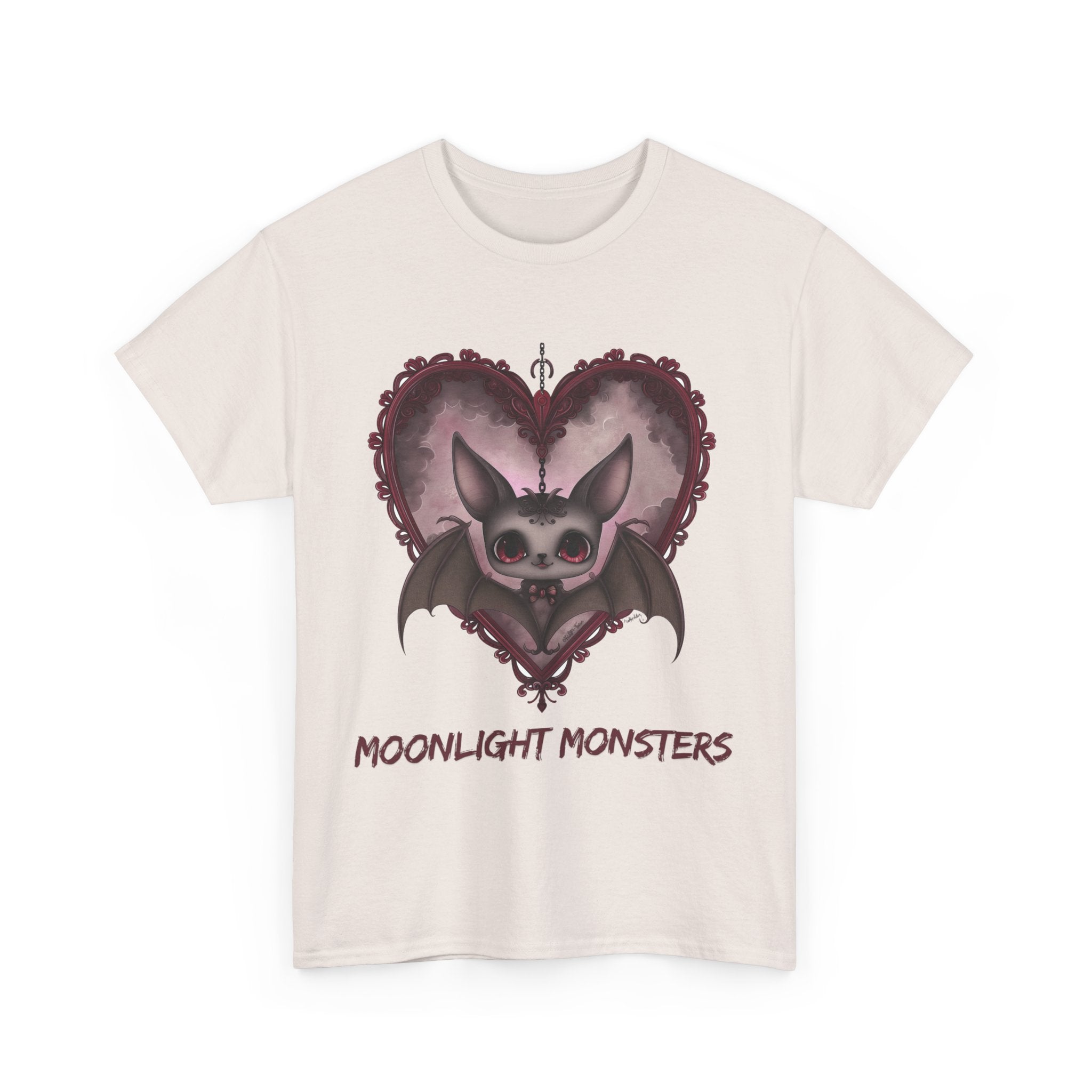 Moonlight Monsters Halloween T-Shirt - Unisex Heavy Cotton Tee for Spooky Season