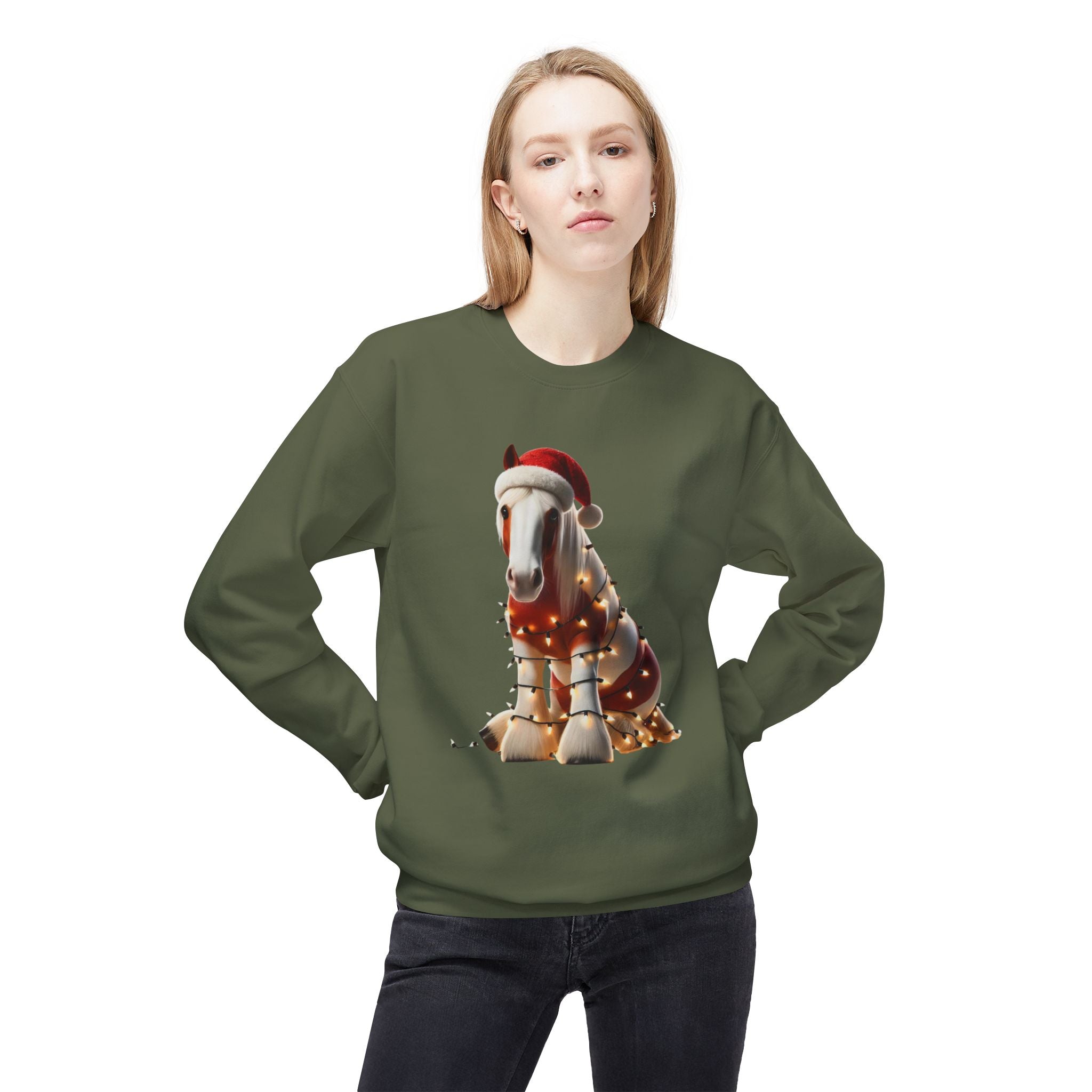 Paint Horse Festivities - Unisex Midweight Softstyle Fleece Crewneck Sweatshirt