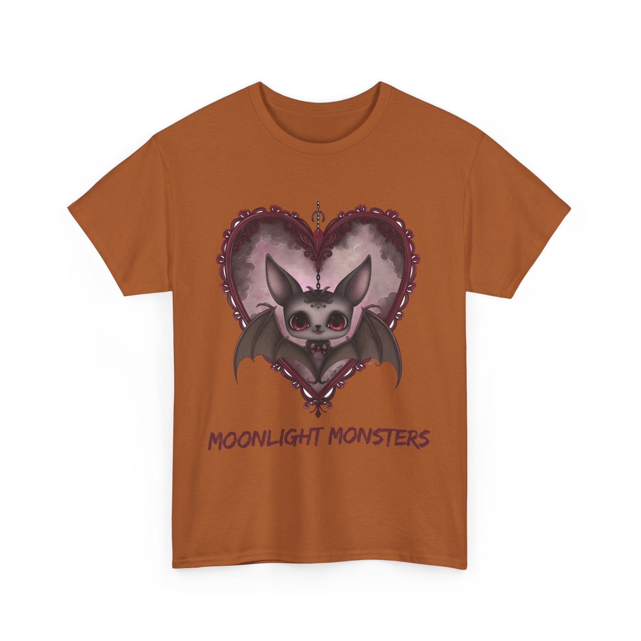 Moonlight Monsters Halloween T-Shirt - Unisex Heavy Cotton Tee for Spooky Season