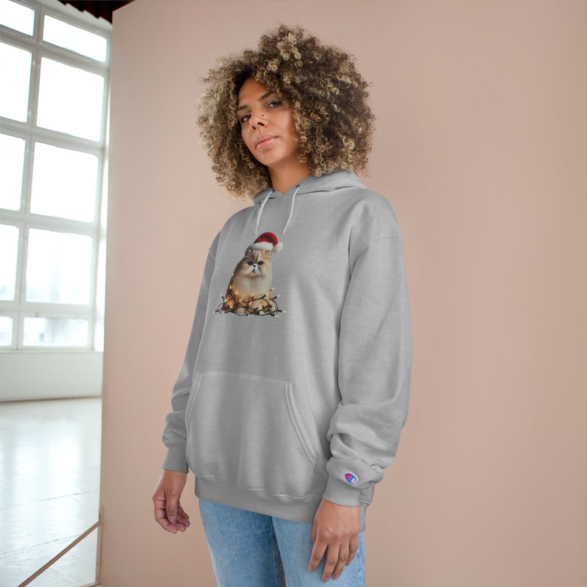 Christmas Persian Cat - Champion Hoodie