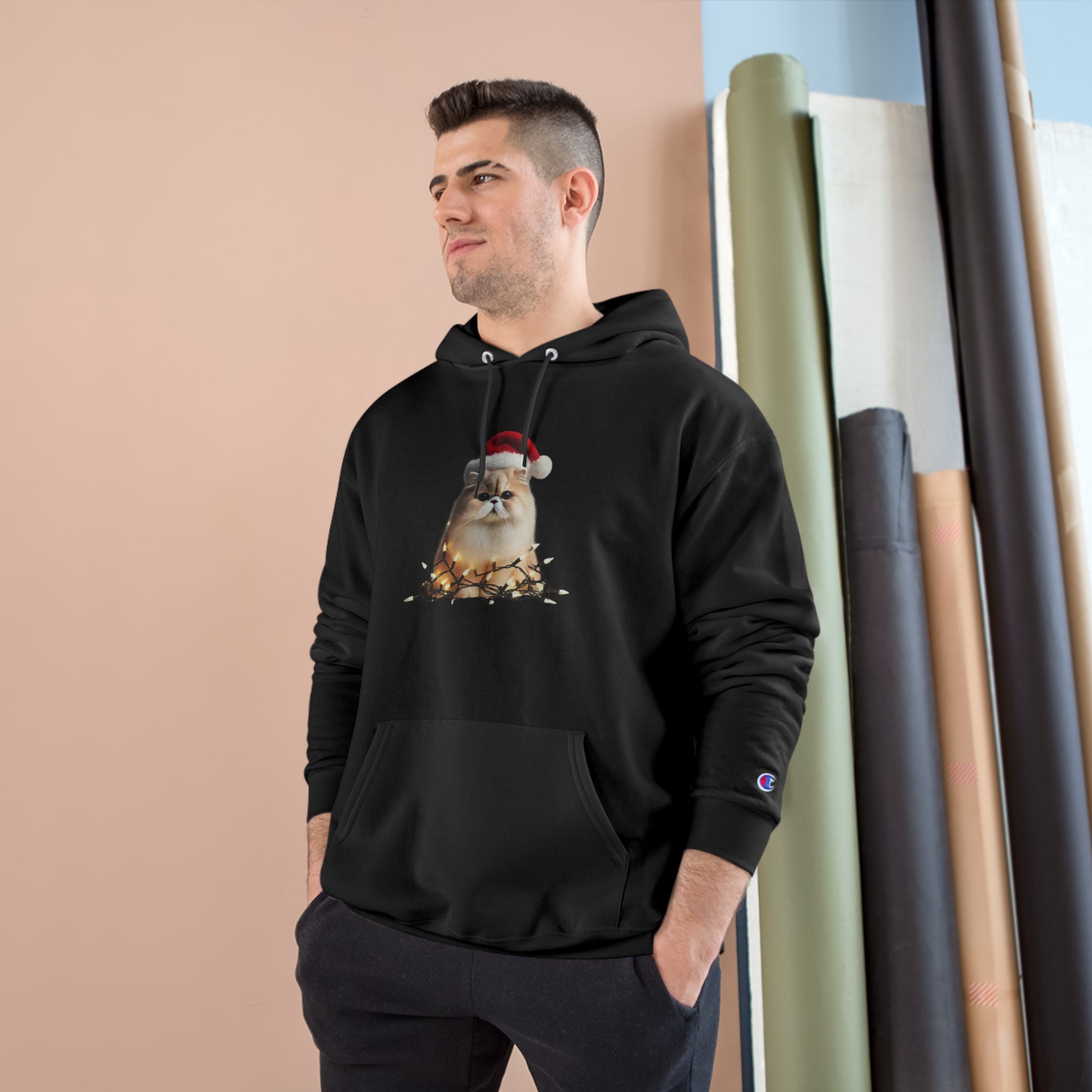 Christmas Persian Cat - Champion Hoodie