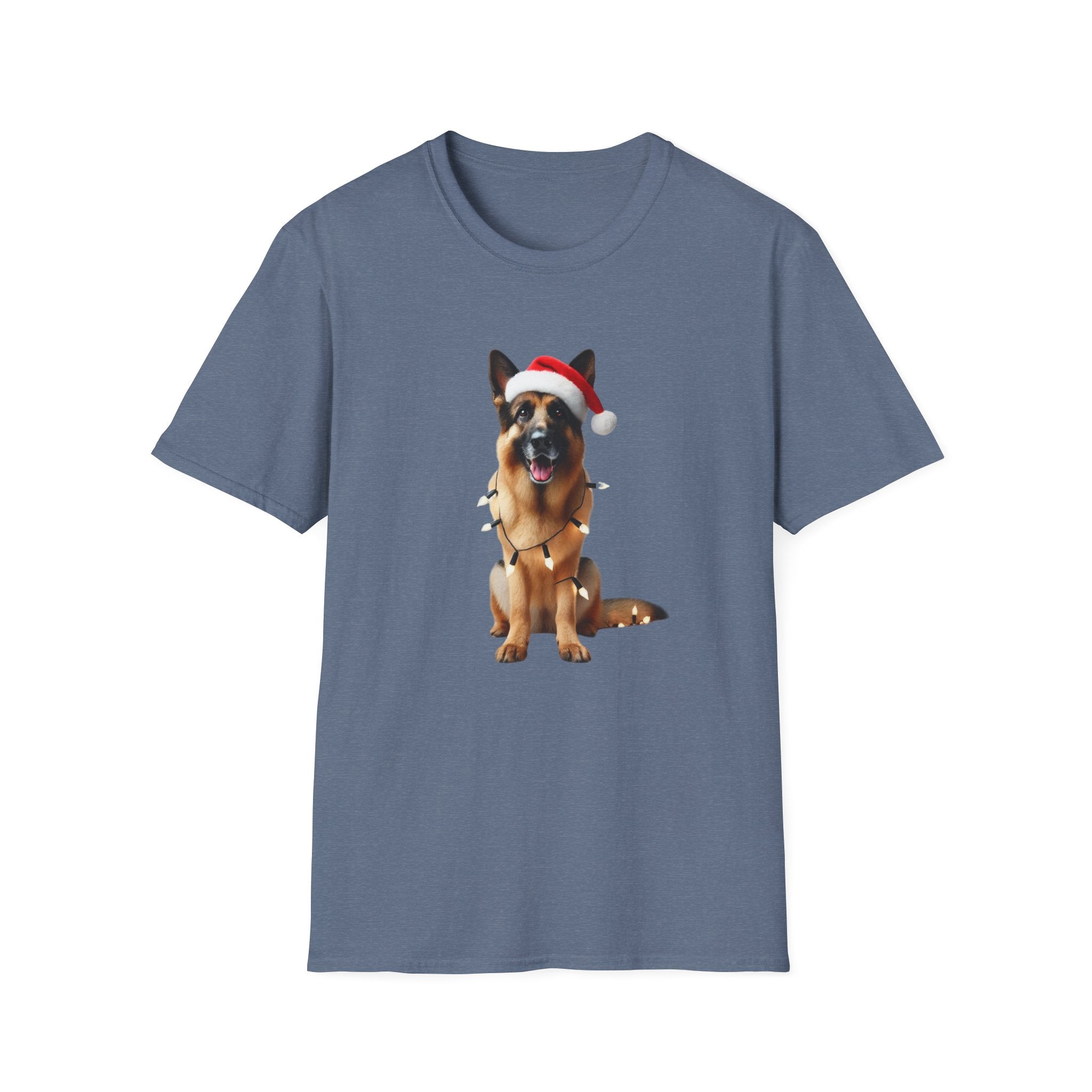 Festive German Shepherd - Unisex Softstyle T-Shirt