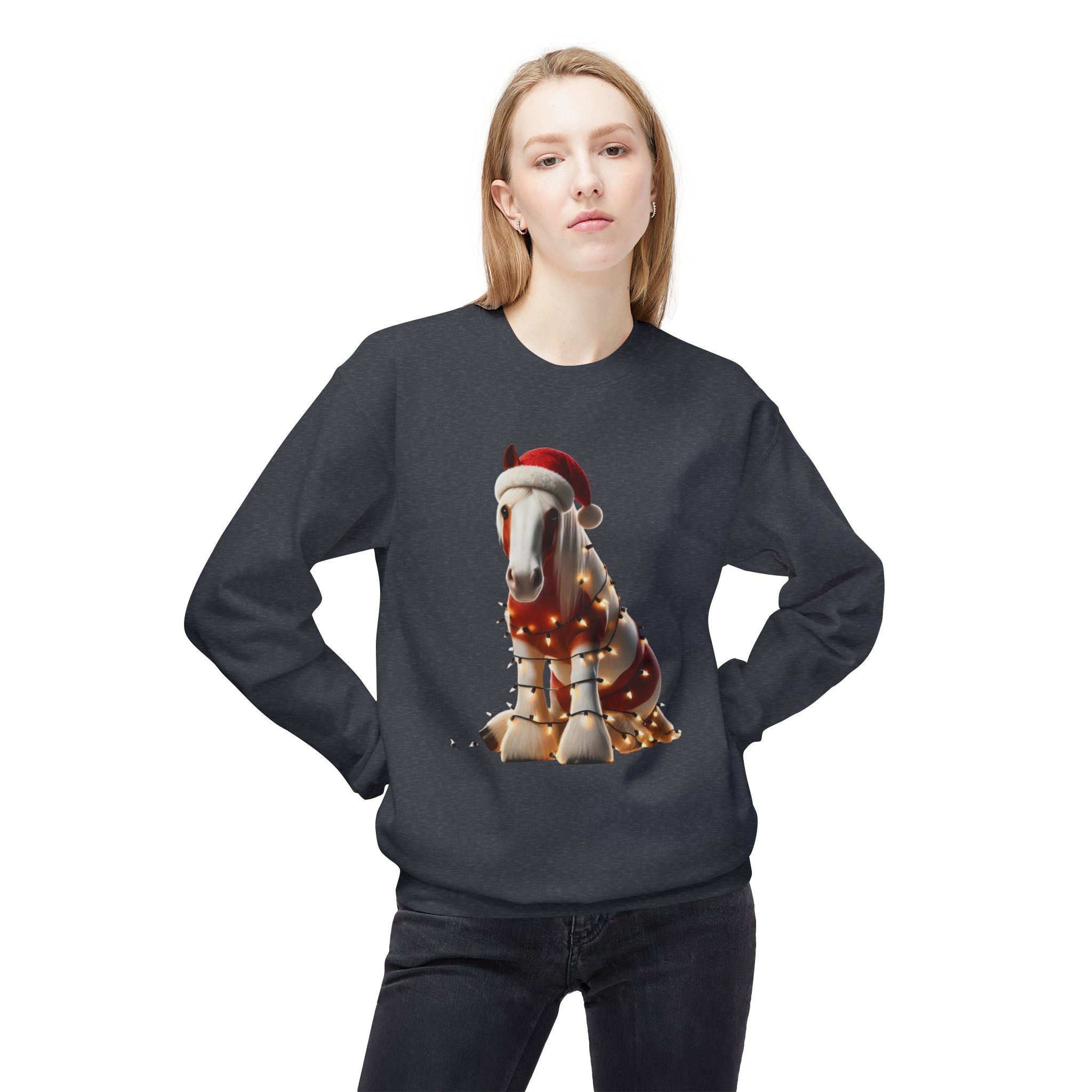 Paint Horse Festivities - Unisex Midweight Softstyle Fleece Crewneck Sweatshirt