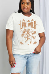 Simply Love Simply Love Full Size LIVE WILD ROAM FREE Graphic Cotton Tee