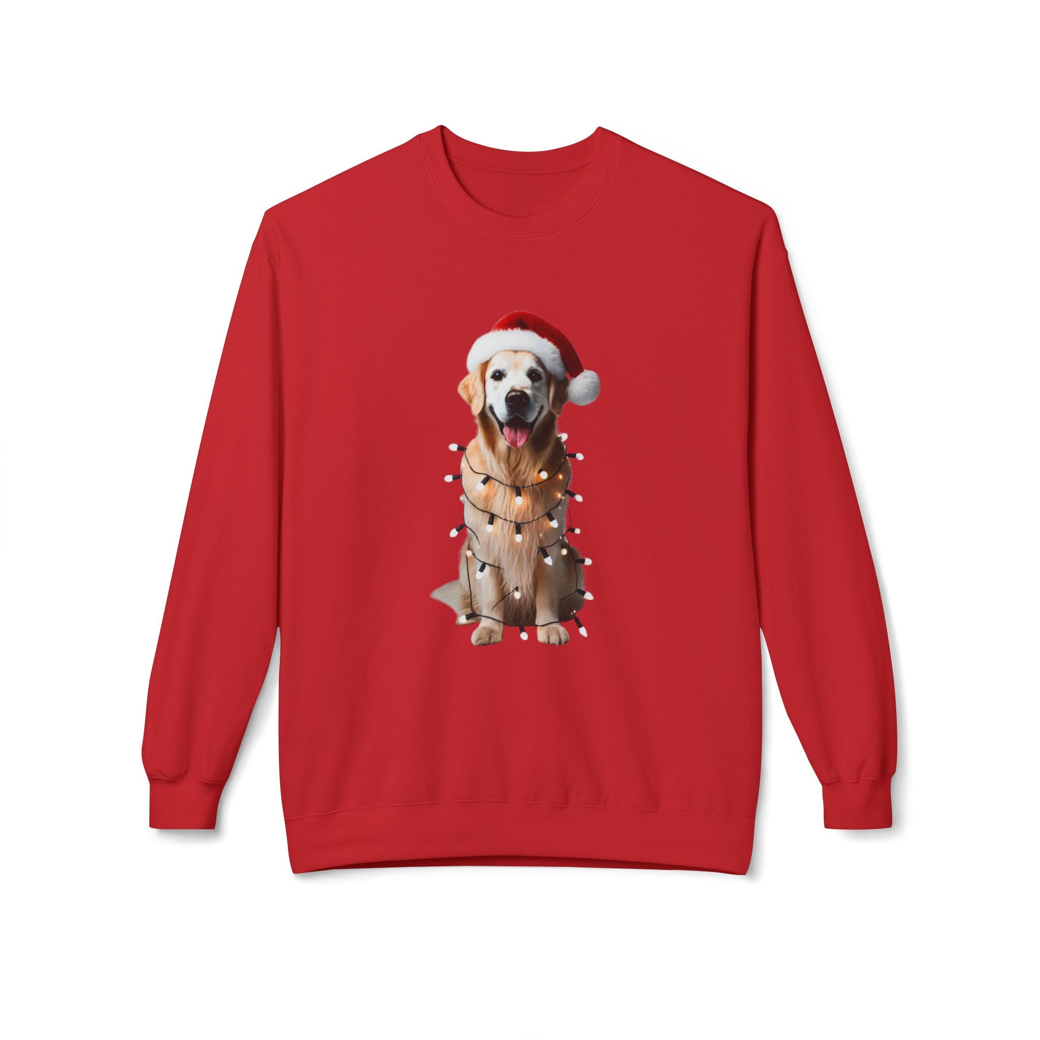 Golden Retriever Christmas Cheer - Unisex Midweight Softstyle Fleece Crewneck Sweatshirt