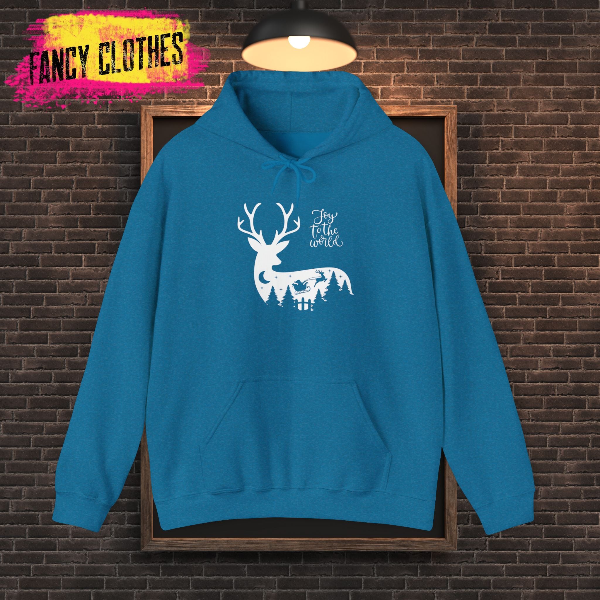 Christmas Joy Reindeer Hoodie, Holiday Winter Hoodie, Xmas Gift for Family Friends, Festive Seasonal Apparel, Cozy Pullover