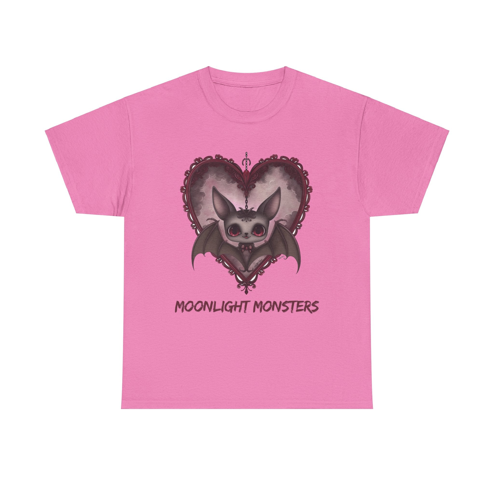 Moonlight Monsters Halloween T-Shirt - Unisex Heavy Cotton Tee for Spooky Season