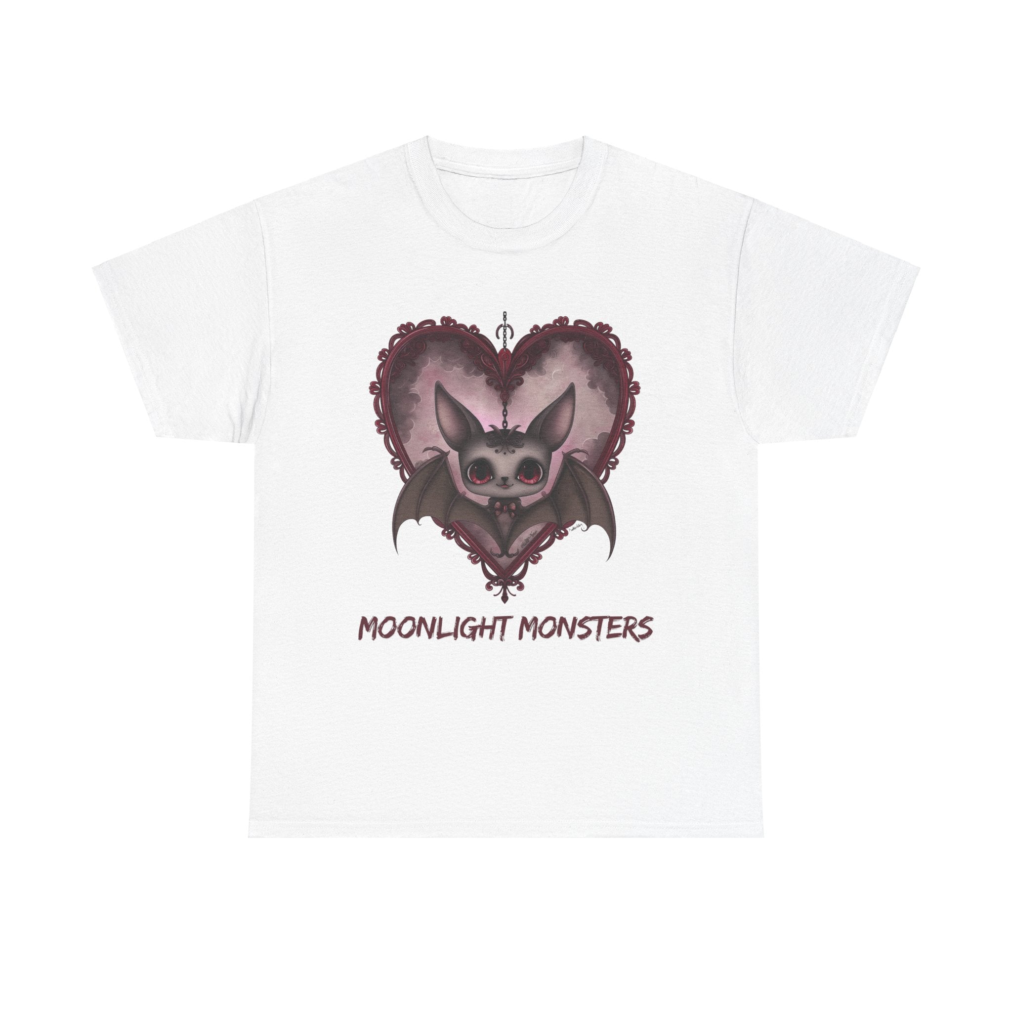 Moonlight Monsters Halloween T-Shirt - Unisex Heavy Cotton Tee for Spooky Season