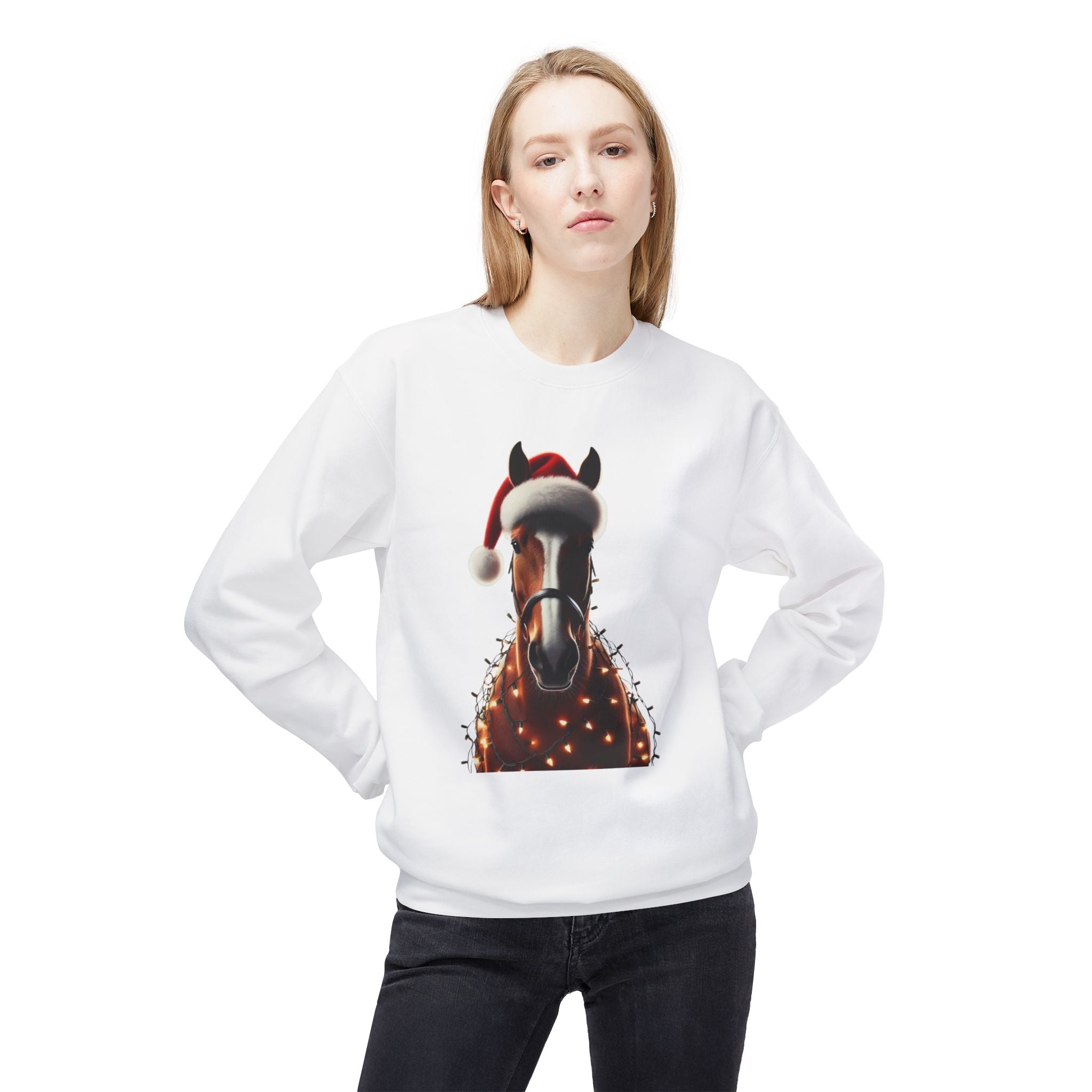 Holiday Quarter Horse - Unisex Midweight Softstyle Fleece Crewneck Sweatshirt