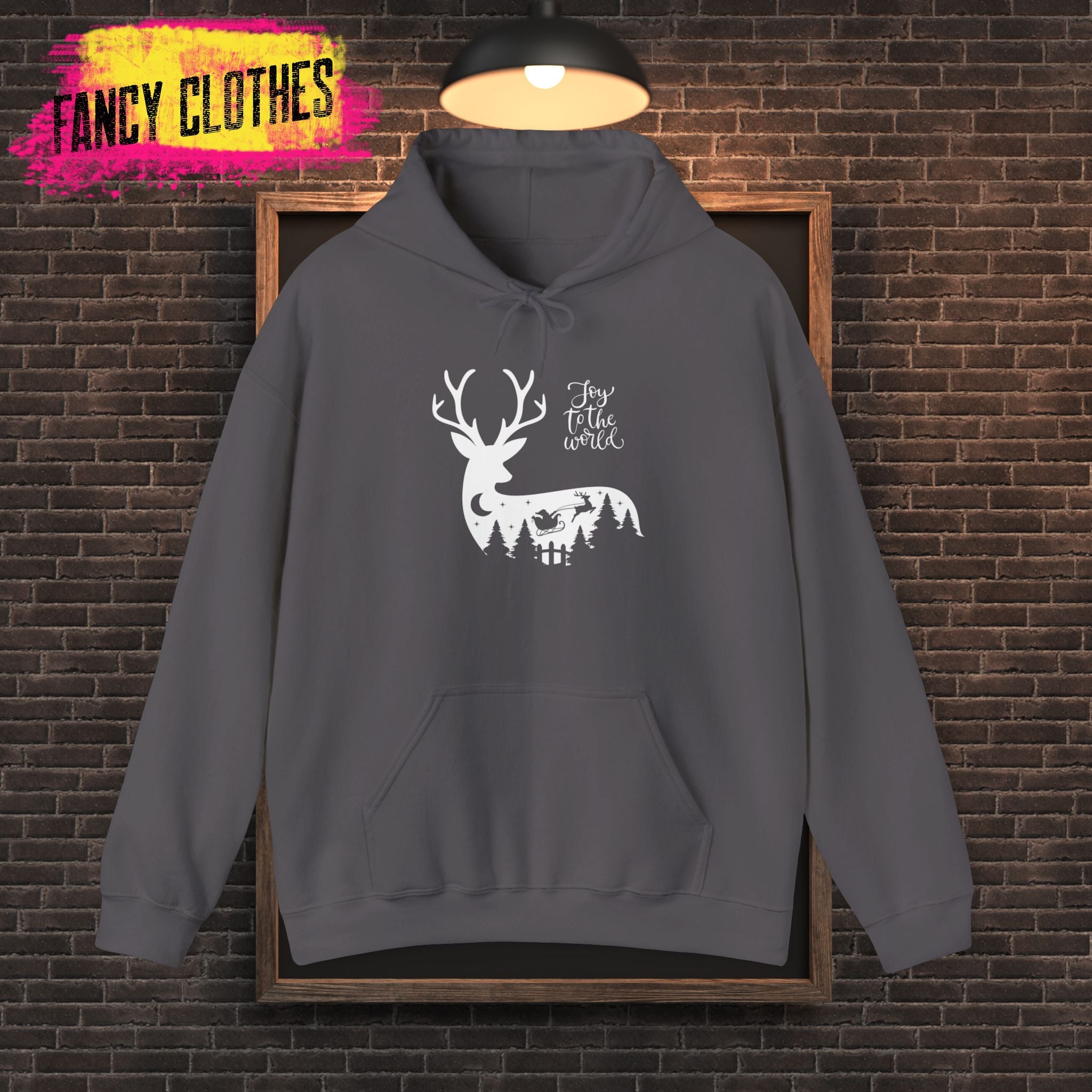 Christmas Joy Reindeer Hoodie, Holiday Winter Hoodie, Xmas Gift for Family Friends, Festive Seasonal Apparel, Cozy Pullover