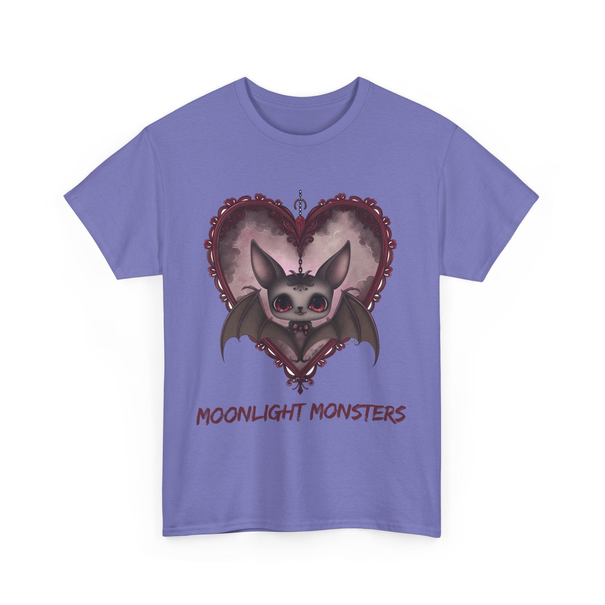 Moonlight Monsters Halloween T-Shirt - Unisex Heavy Cotton Tee for Spooky Season