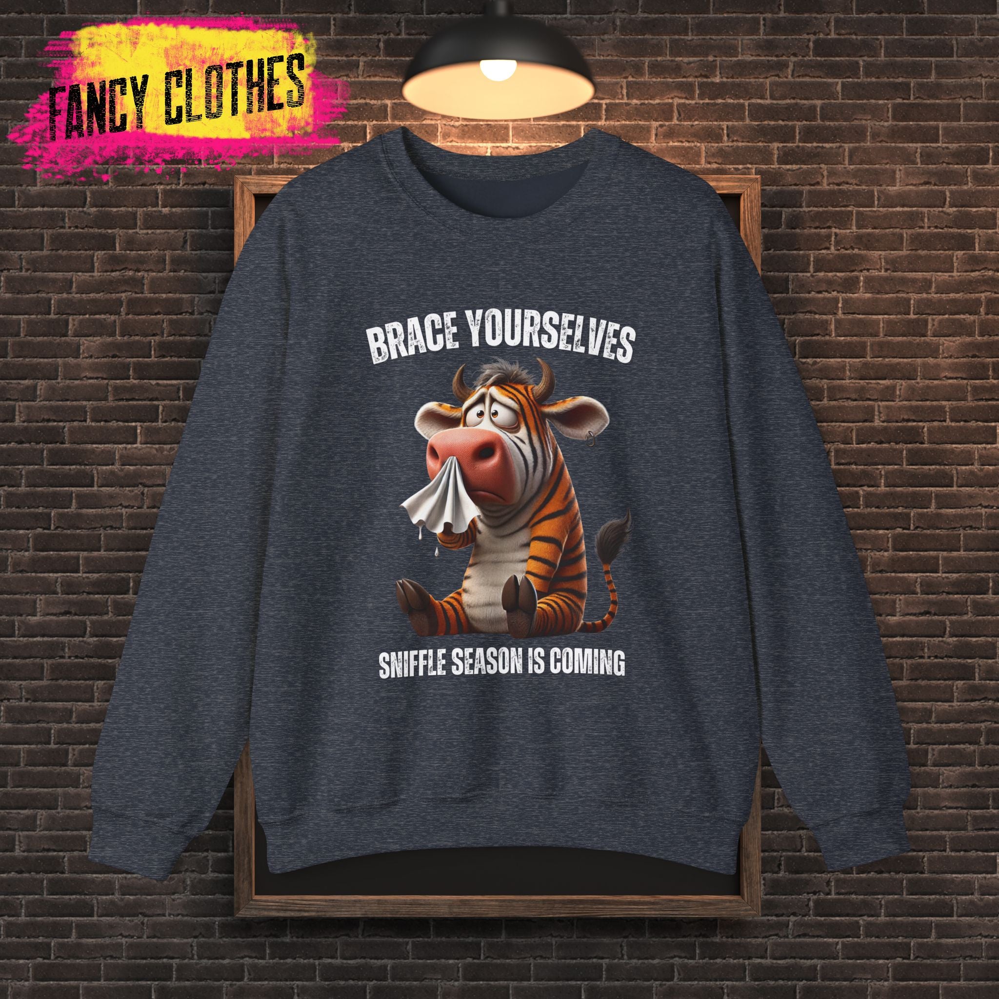 Sniffle Season Crewneck Sweatshirt - Fun Sweater for Fall and Winter, Brace Yourself, Unisex Jumper, Warm Pullover, Cozy Top for Cold