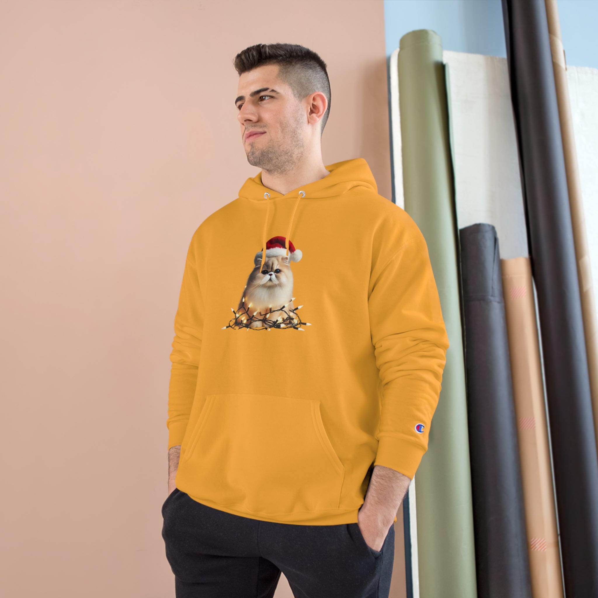 Christmas Persian Cat - Champion Hoodie