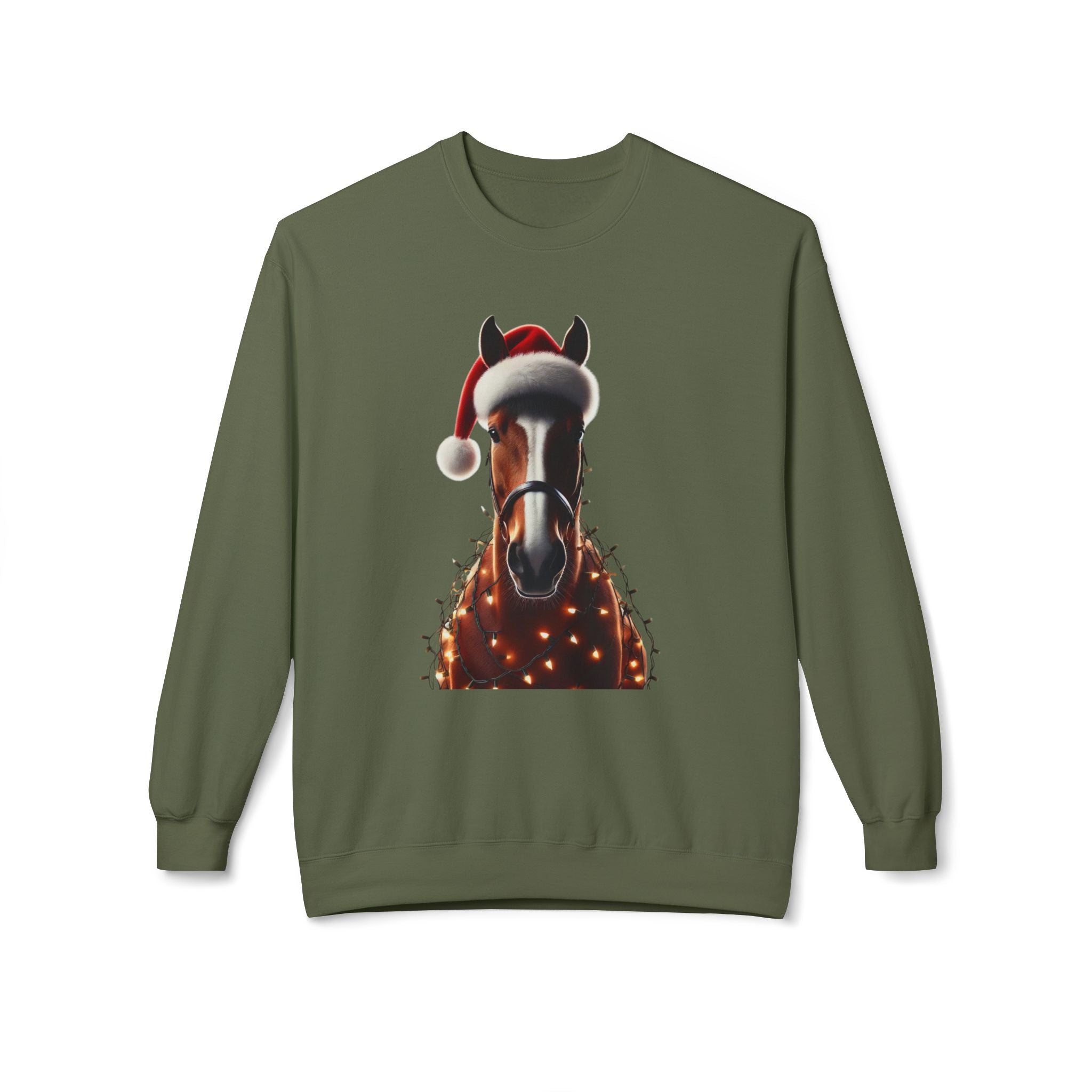 Holiday Quarter Horse - Unisex Midweight Softstyle Fleece Crewneck Sweatshirt