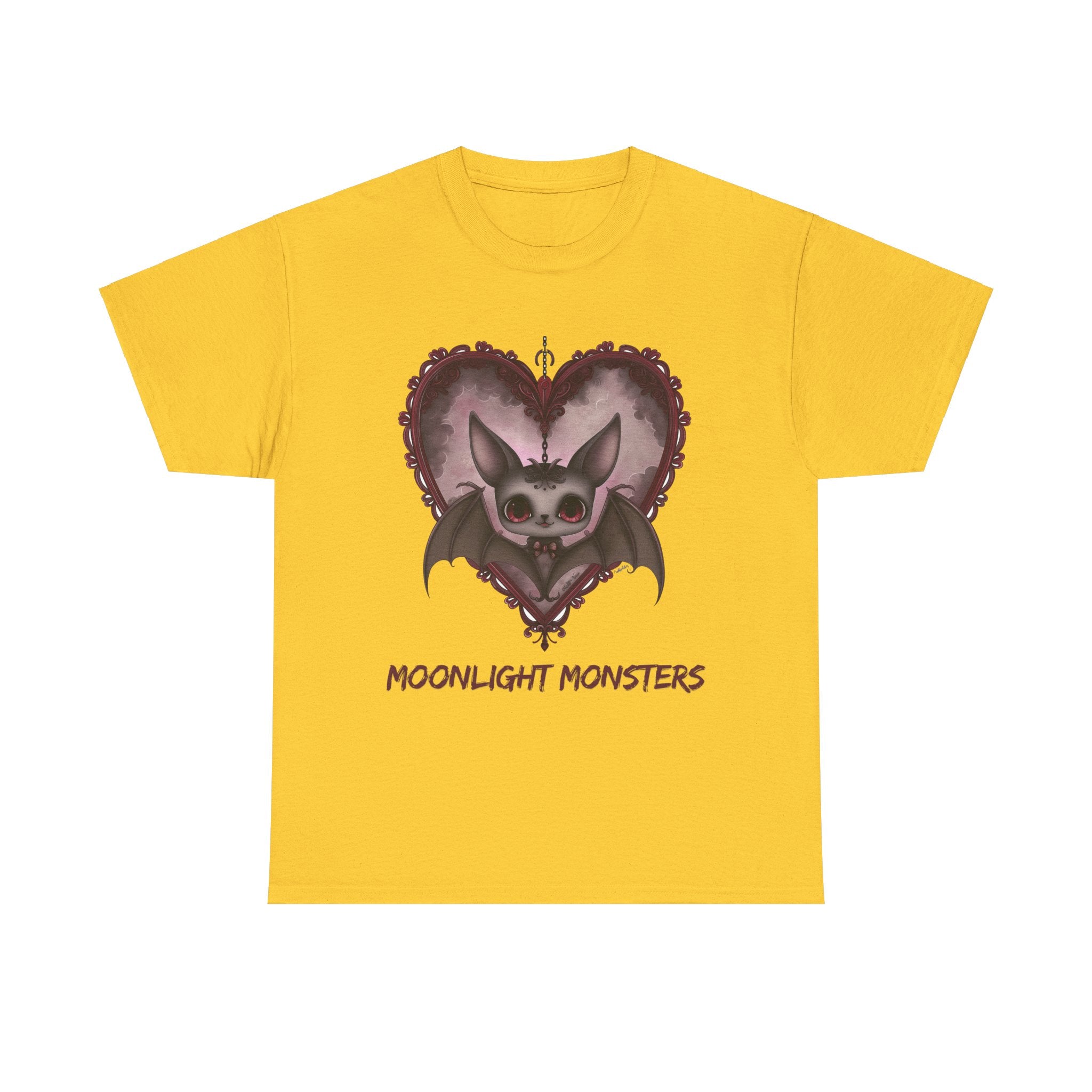 Moonlight Monsters Halloween T-Shirt - Unisex Heavy Cotton Tee for Spooky Season