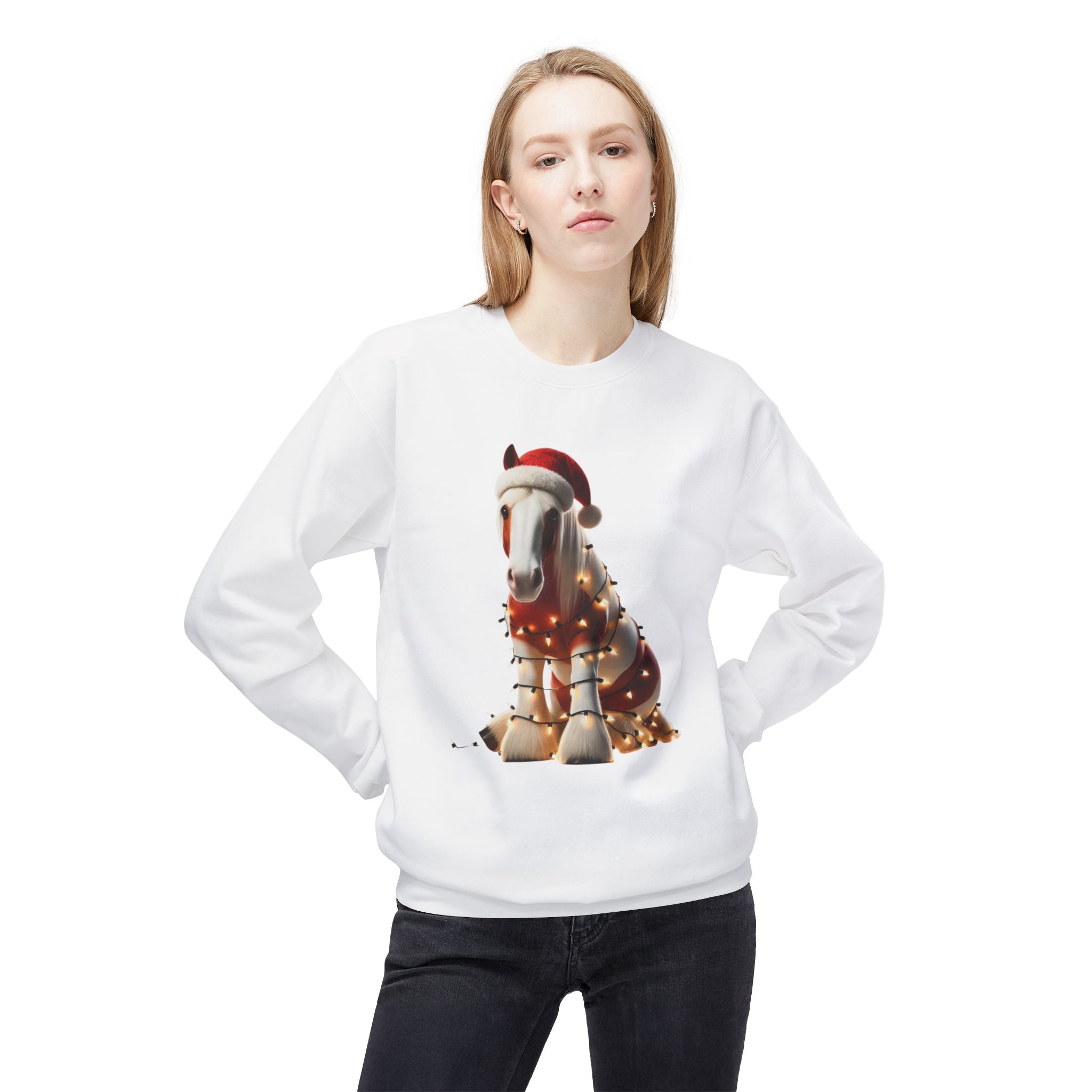 Paint Horse Festivities - Unisex Midweight Softstyle Fleece Crewneck Sweatshirt