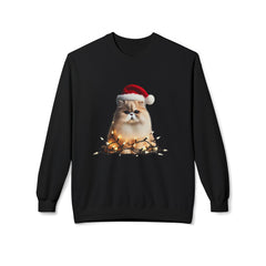 Christmas Persian Cat - Unisex Midweight Softstyle Fleece Crewneck Sweatshirt