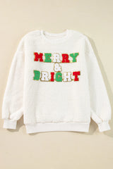 MERRY & BRIGHT Round Neck Long Sleeve Sweatshirt