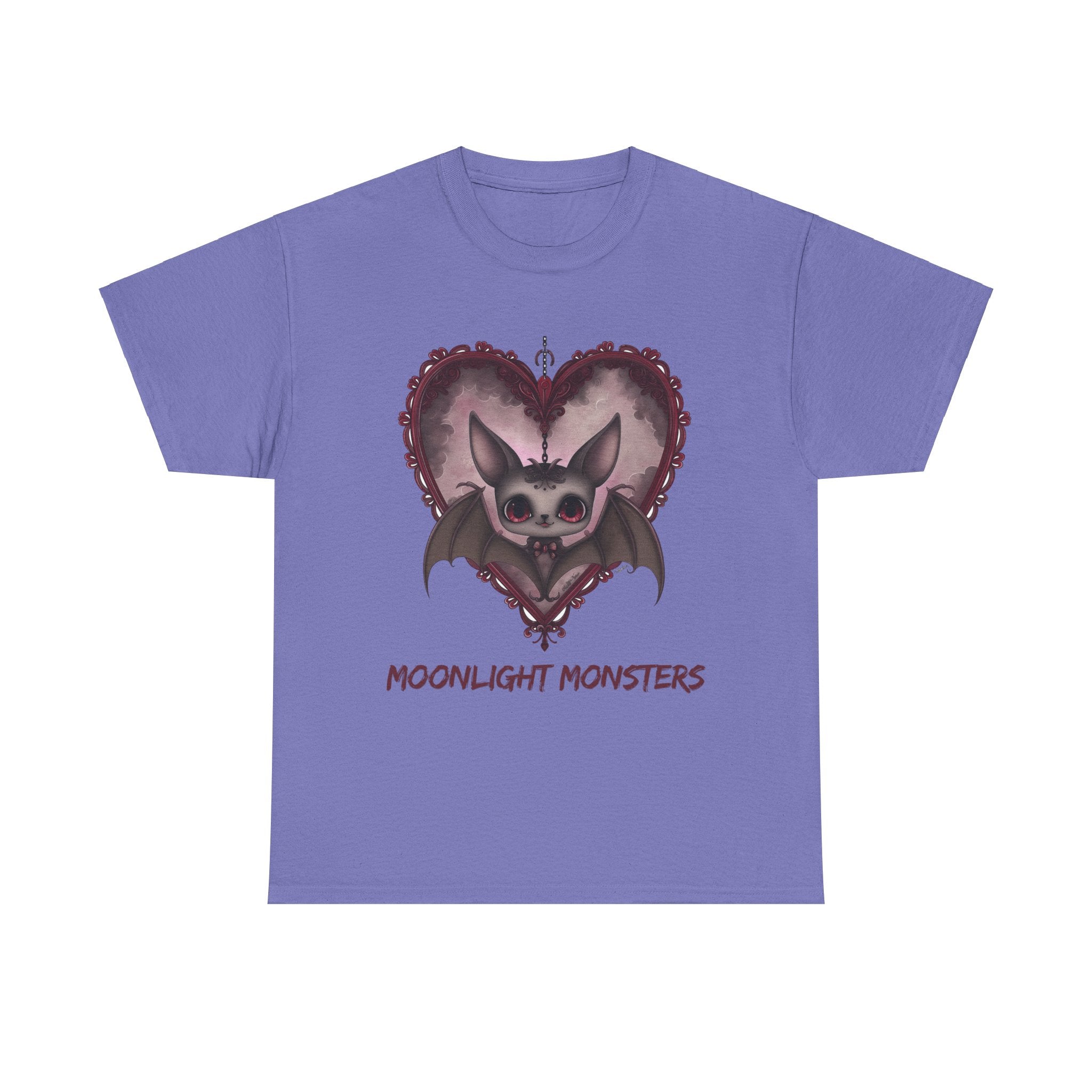 Moonlight Monsters Halloween T-Shirt - Unisex Heavy Cotton Tee for Spooky Season