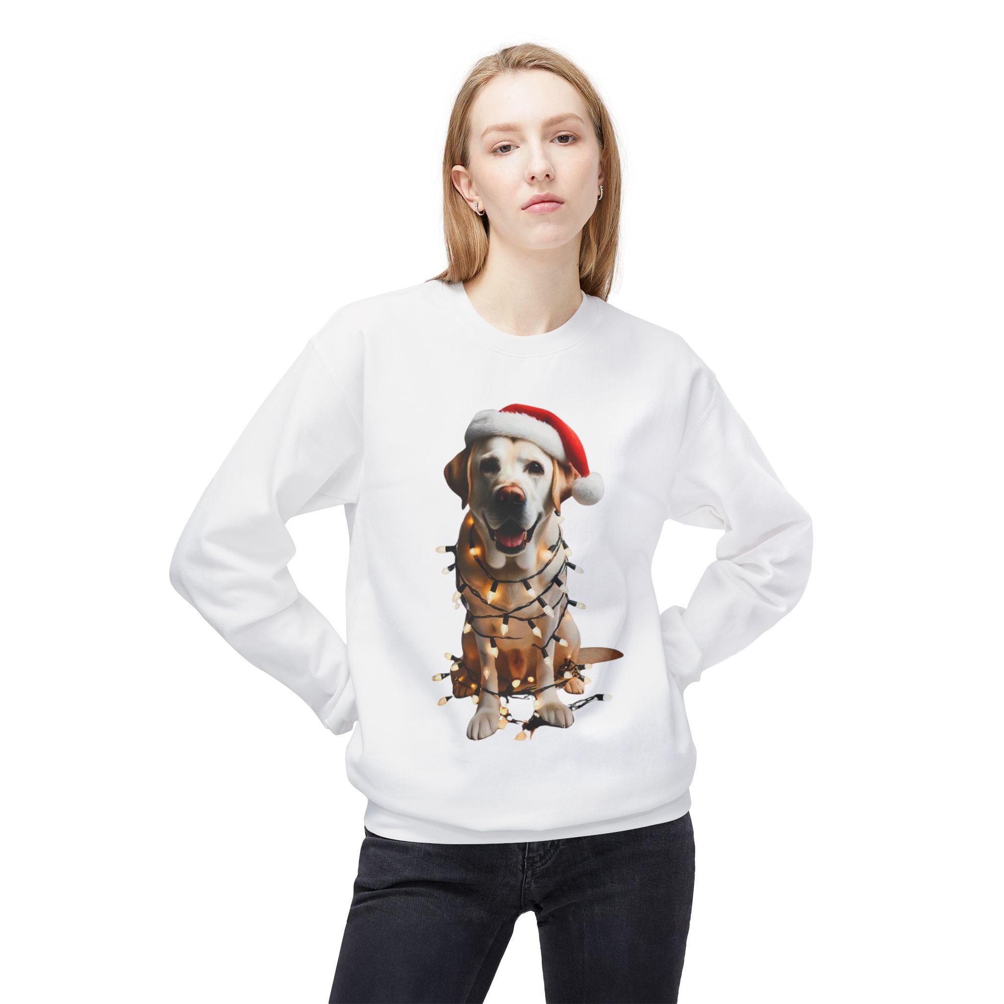 Merry XMas Labrador - Unisex Midweight Softstyle Fleece Crewneck Sweatshirt