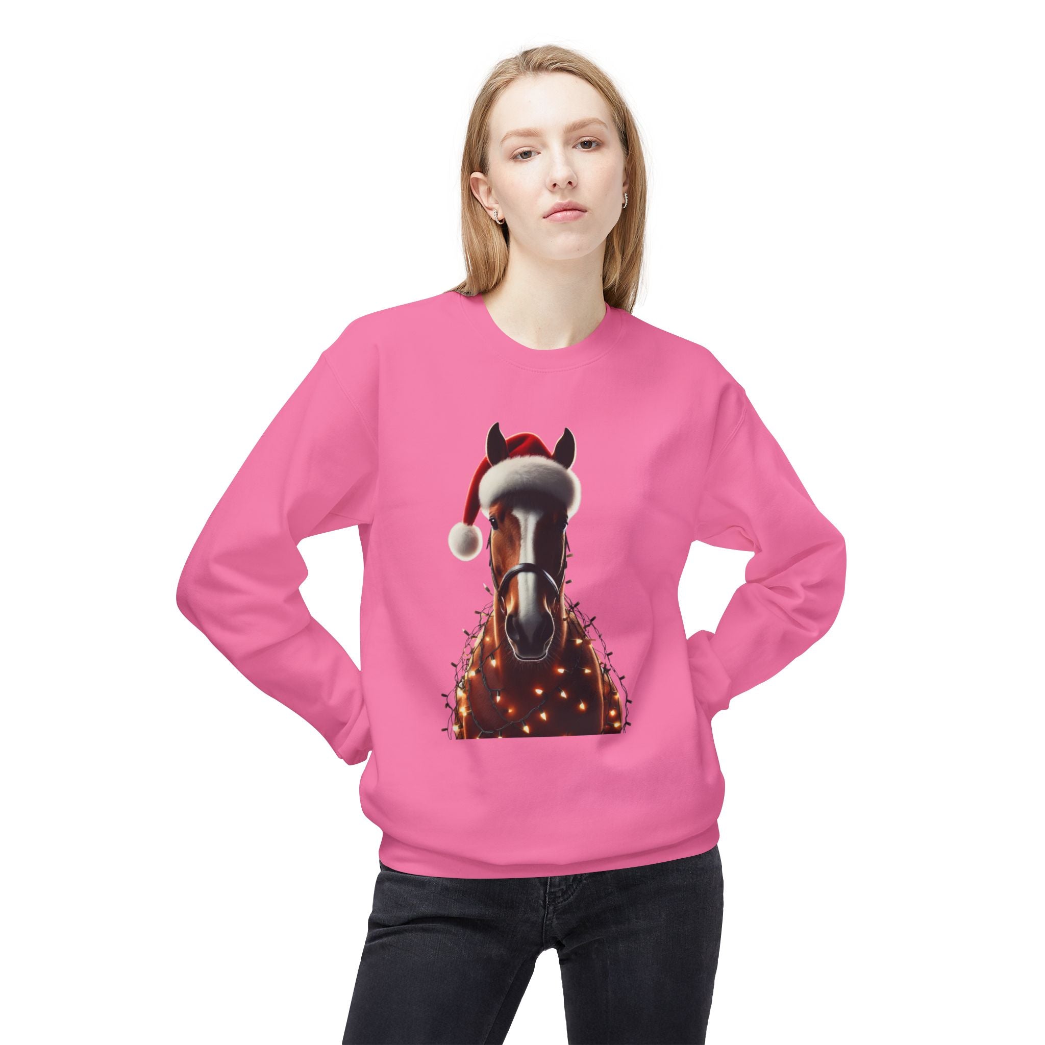 Holiday Quarter Horse - Unisex Midweight Softstyle Fleece Crewneck Sweatshirt